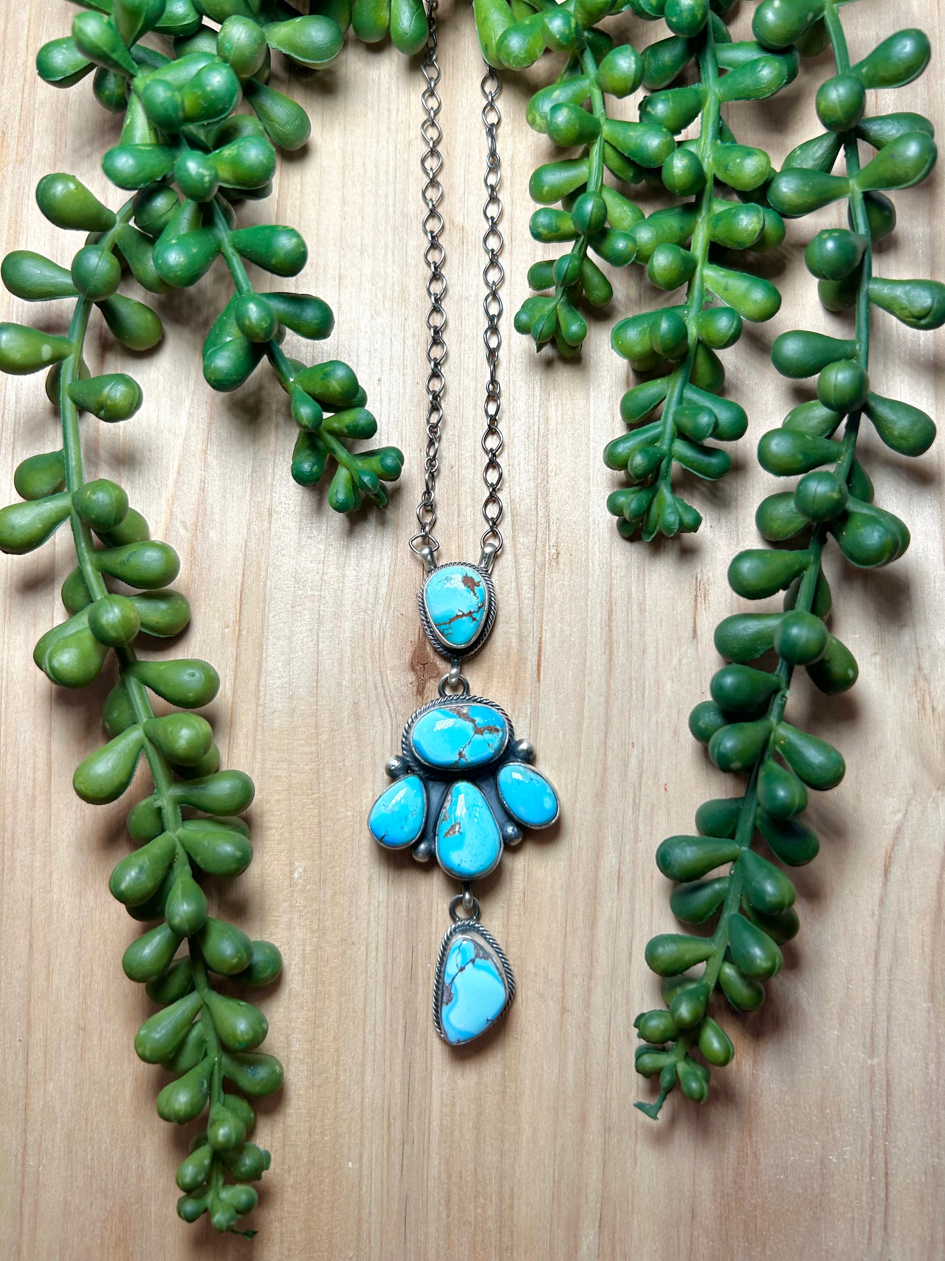 Eli Skeets Golden Hills Turquoise & Sterling Silver Necklace