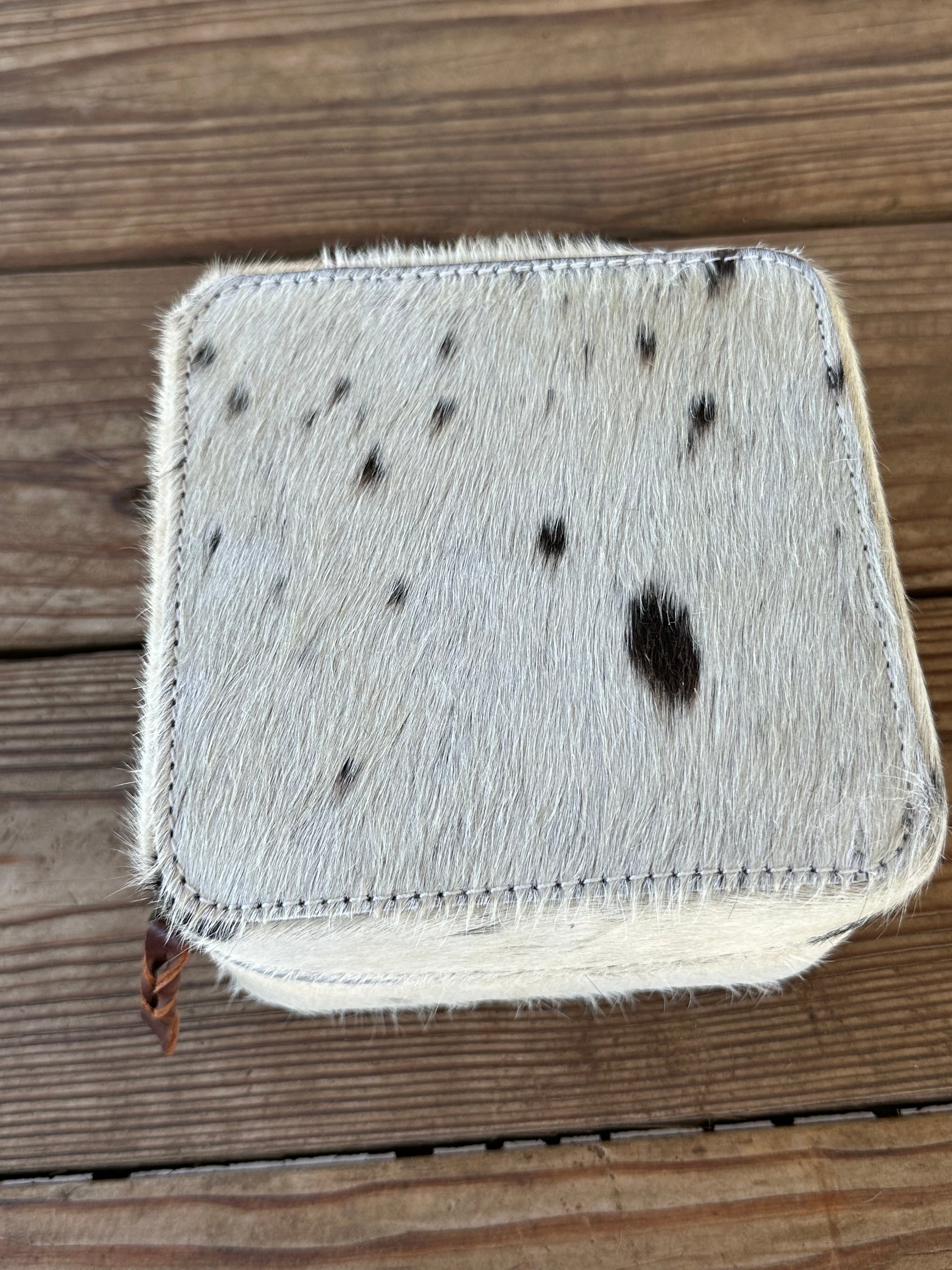 Genuine Leather Cowhide Jewelry Box