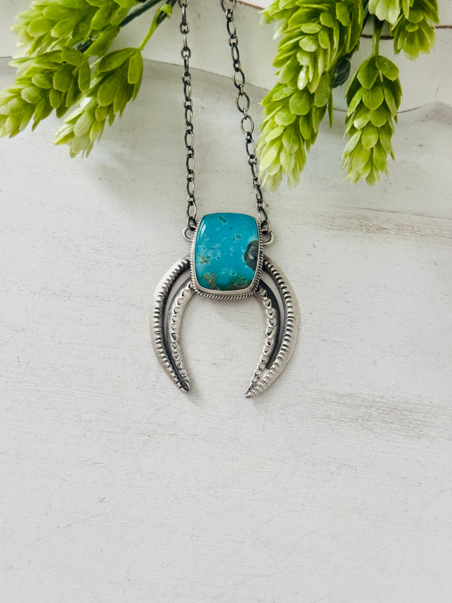 LeRoy James Royston Turquoise & Sterling Silver Naja Necklace