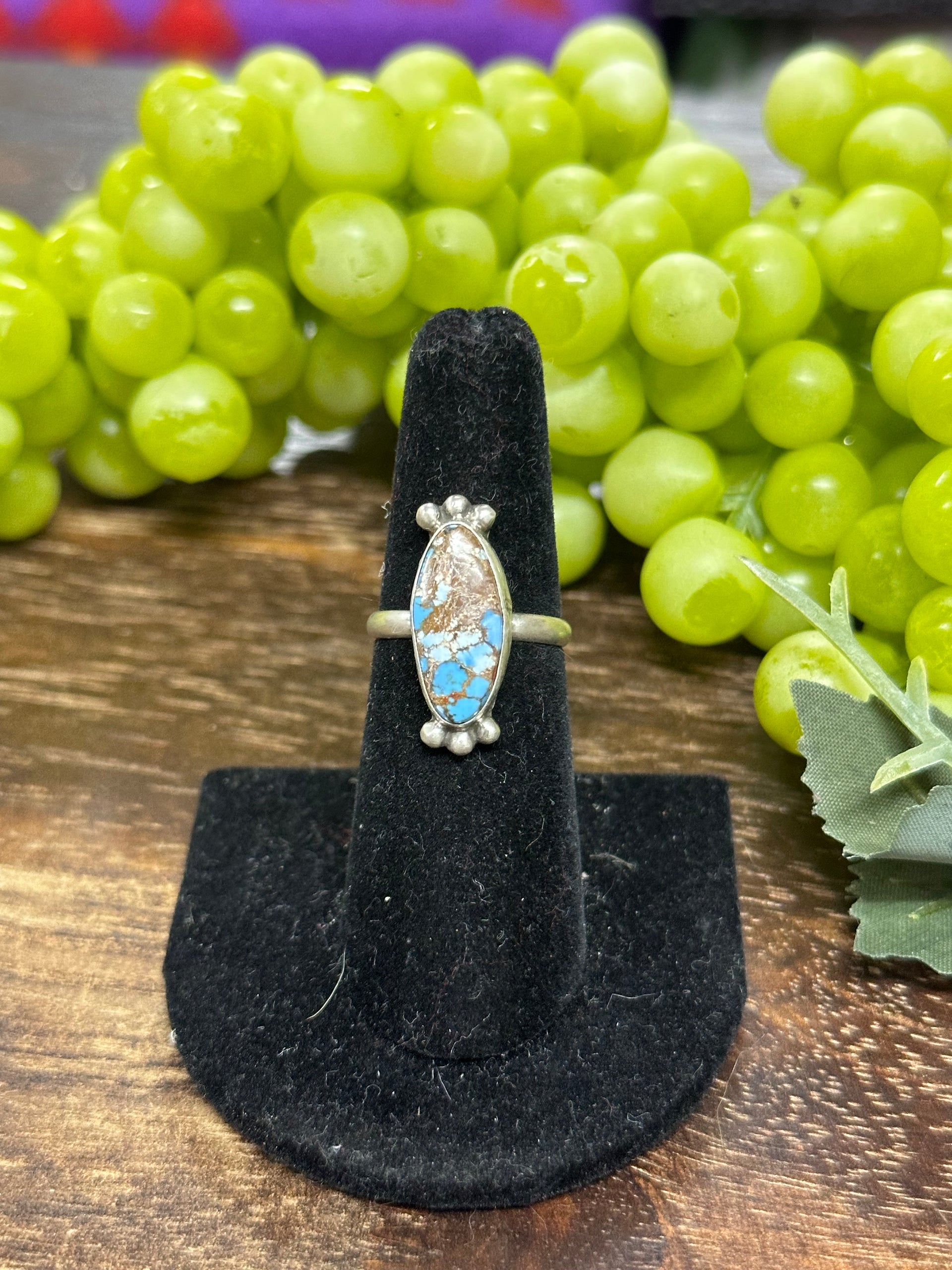 Navajo Made Golden Hills Turquoise & Sterling Silver Ring