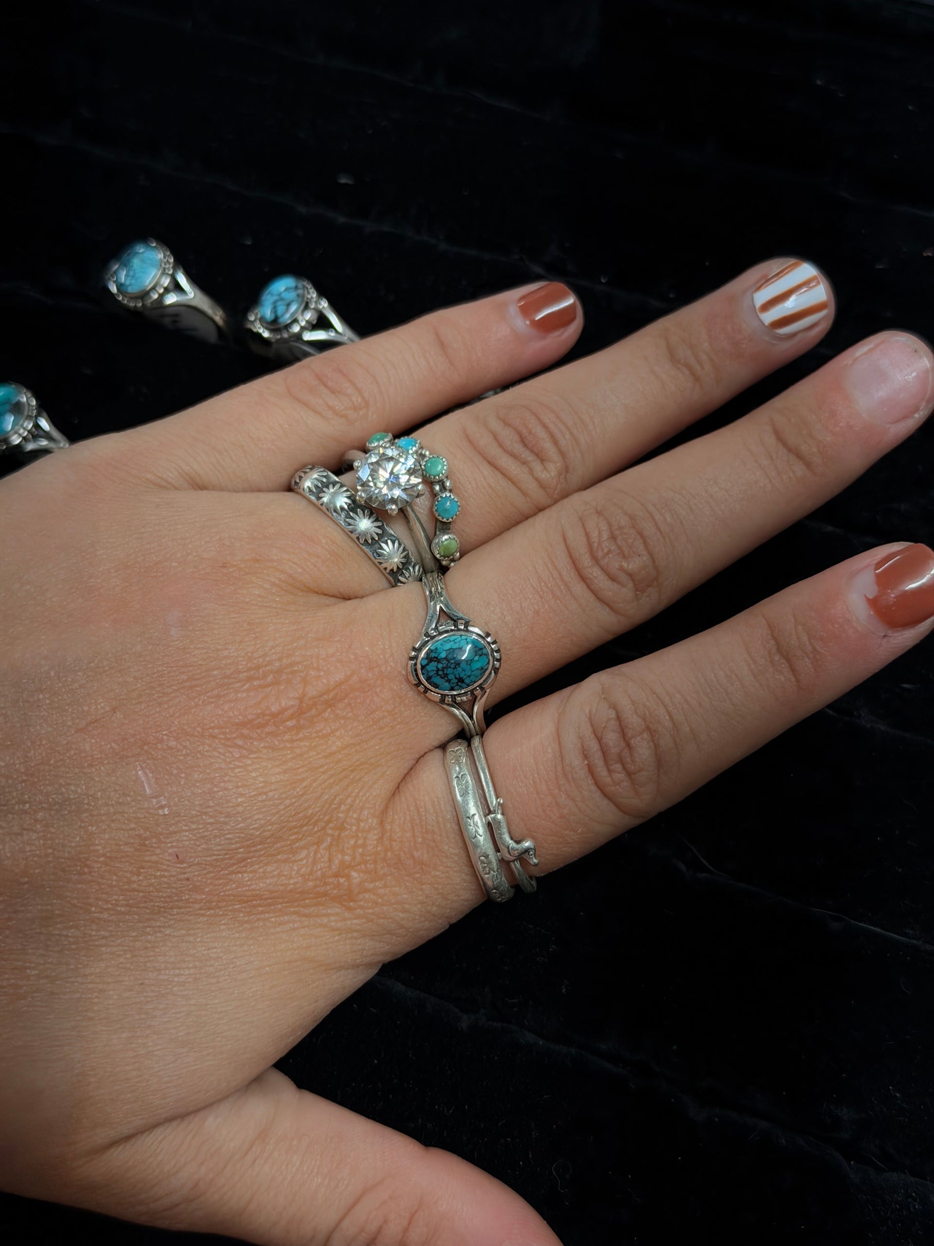 Navajo Made Kingman Turquoise & Sterling Silver Ring