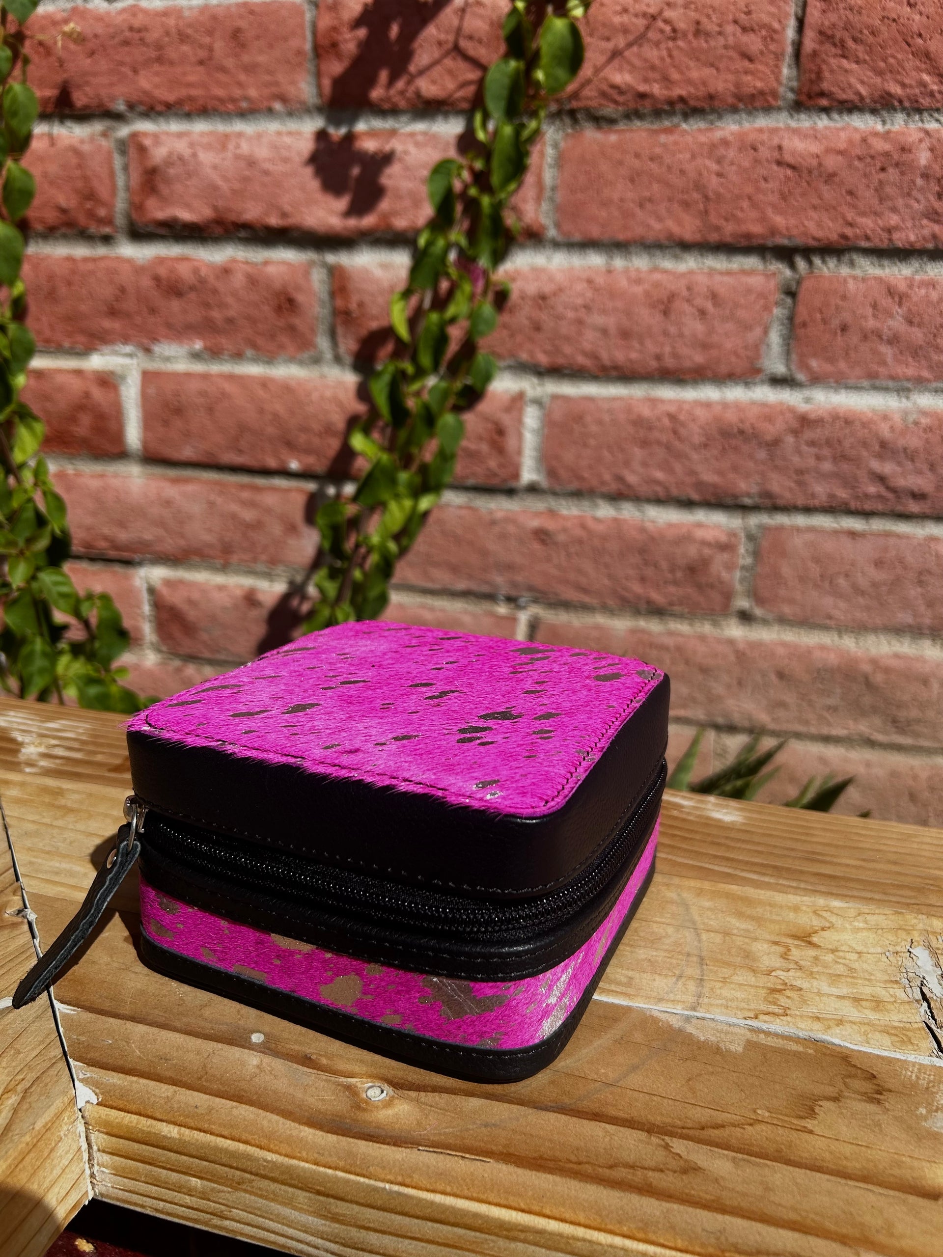 Genuine Leather Cowhide Jewelry Box