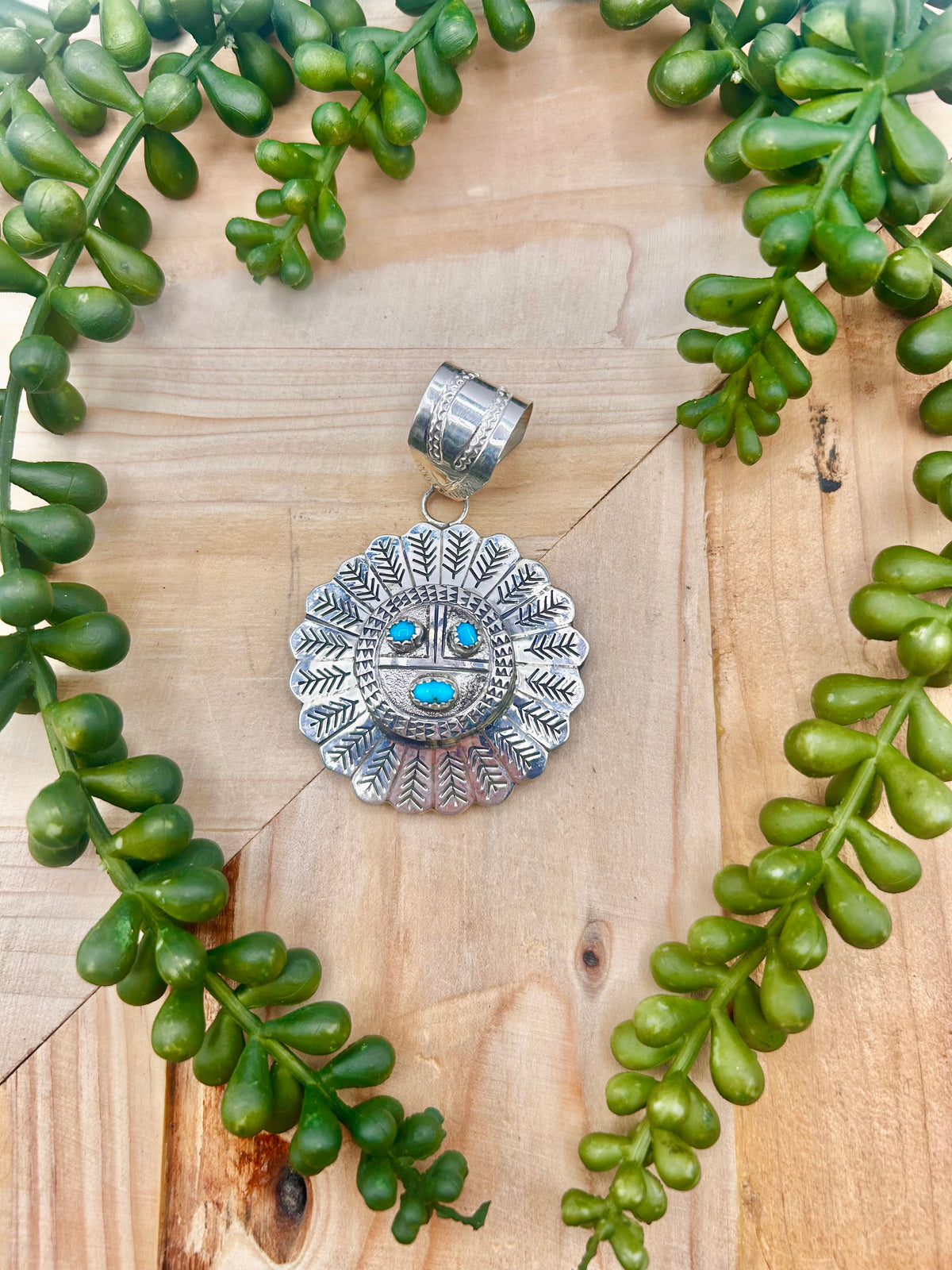 Alonzo Mariano Kingman Turquoise & Sterling Silver Pendant