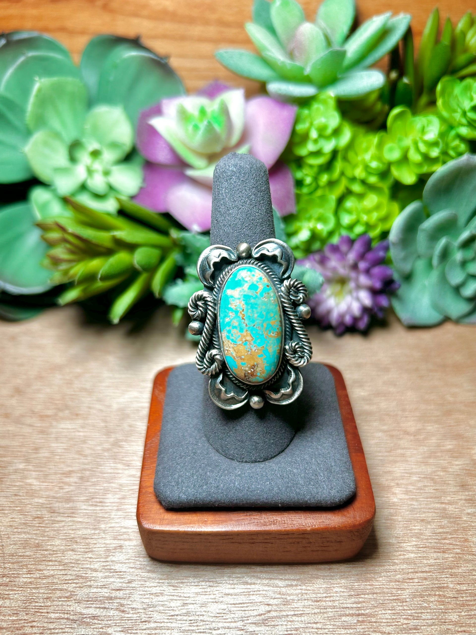 Randy Boyd Royston Turquoise & Sterling Silver Ring Size 8.25