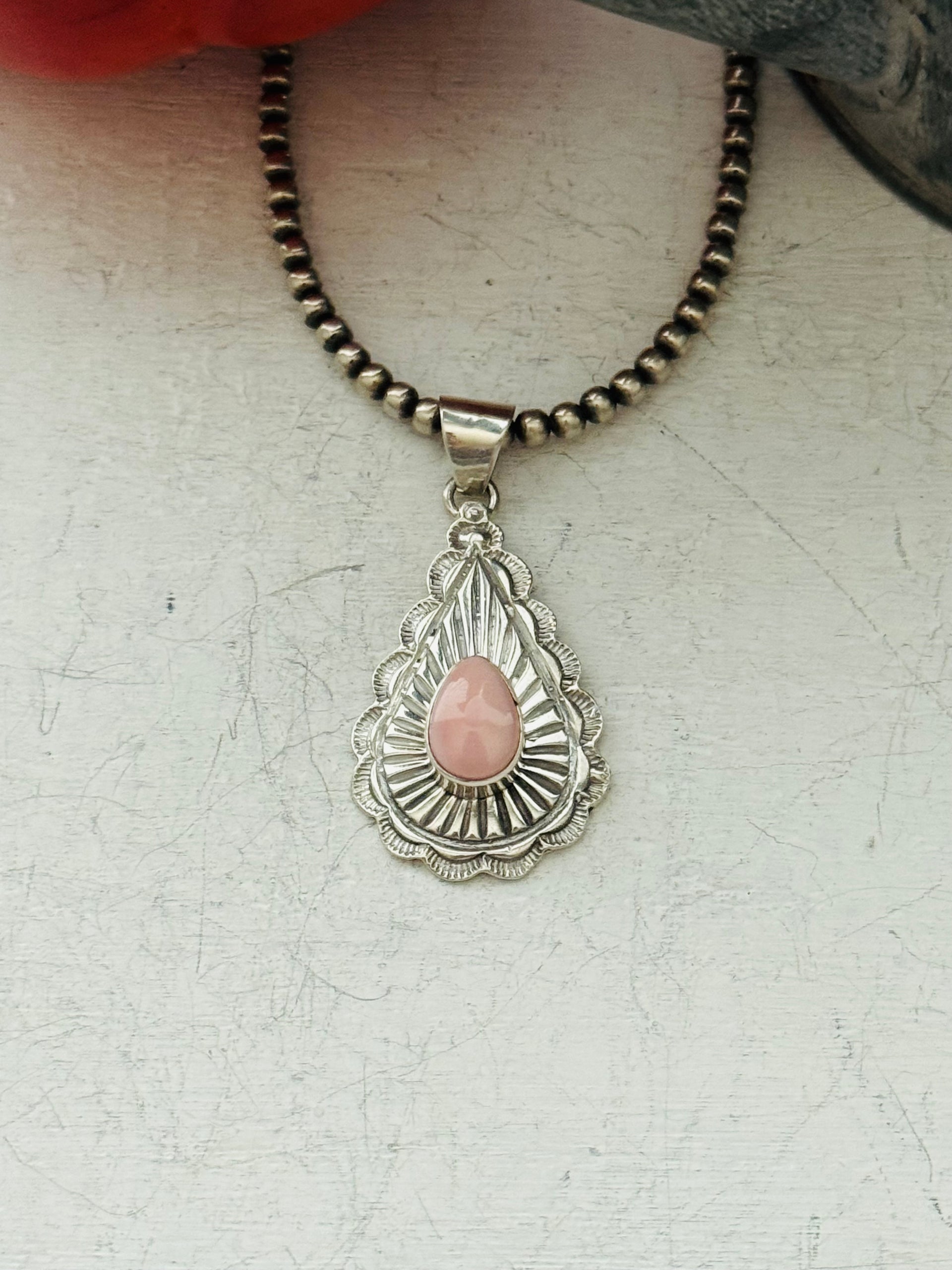 Jereme Delganito Pink Conch & Sterling Silver Pendant