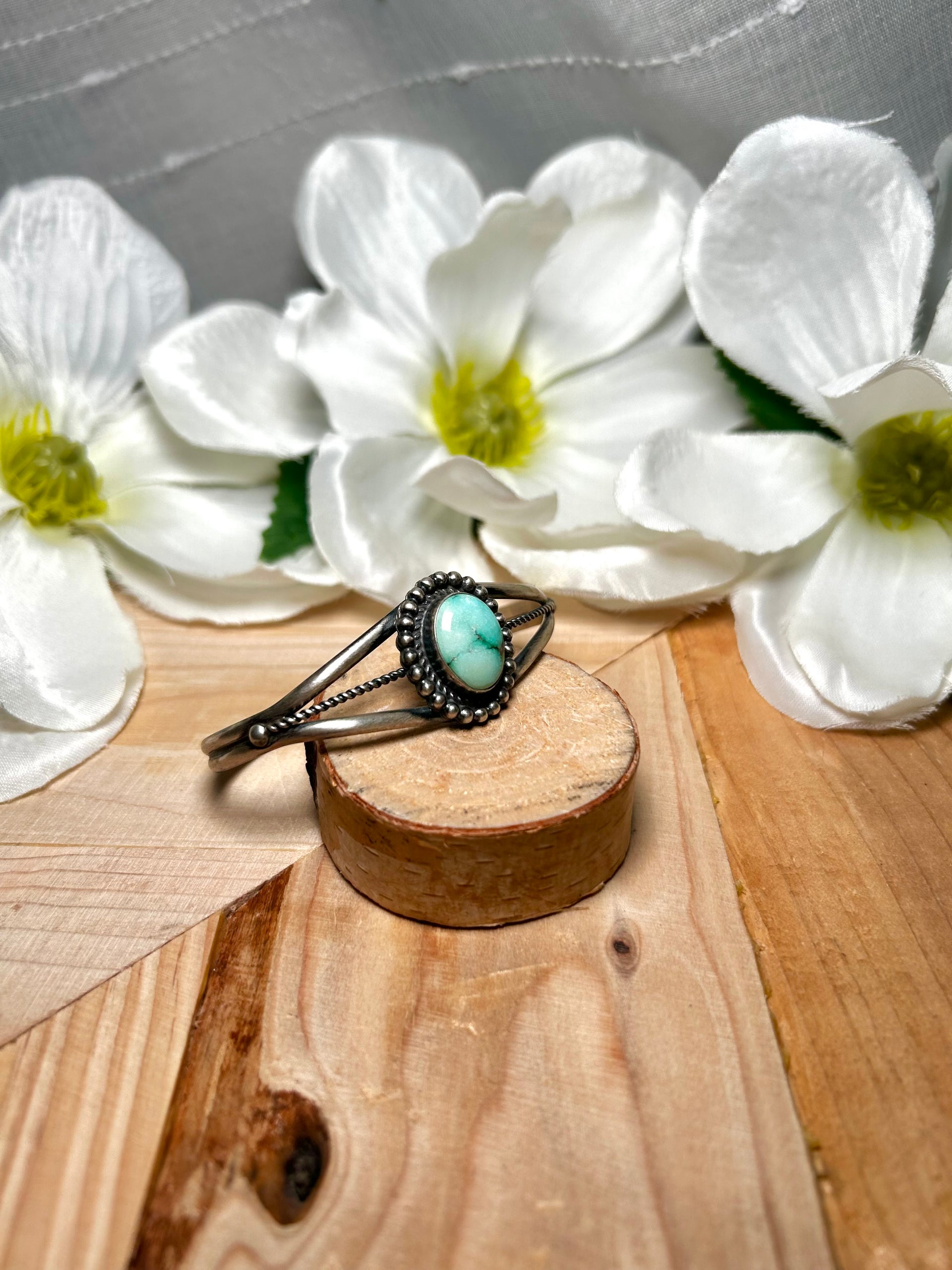 Dave Skeets Sonoran Mountain  Turquoise & Sterling Silver Cuff Bracelet
