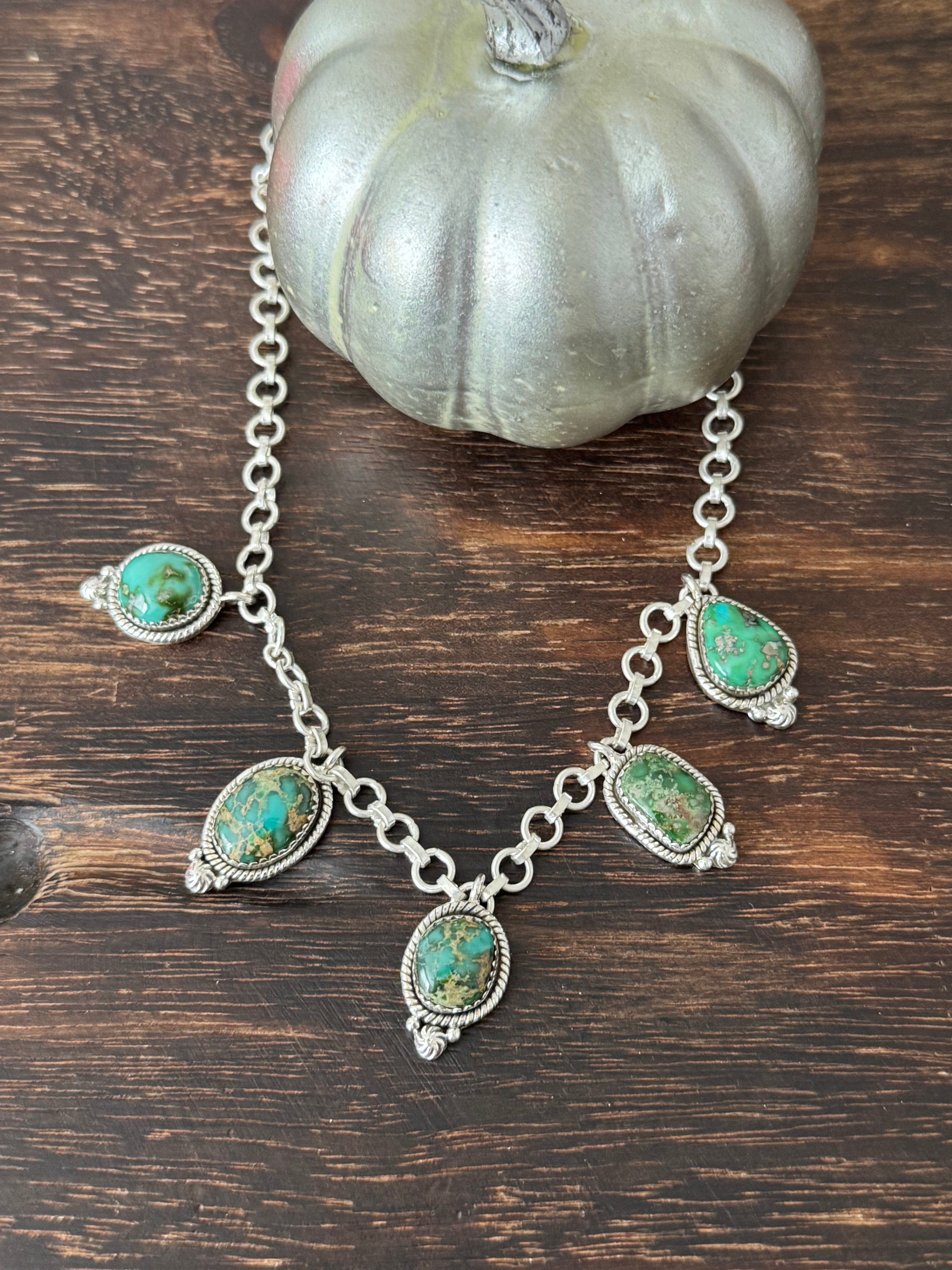 Southwest Handmade Sonoran Mountain Turquoise & Sterling Silver Necklace