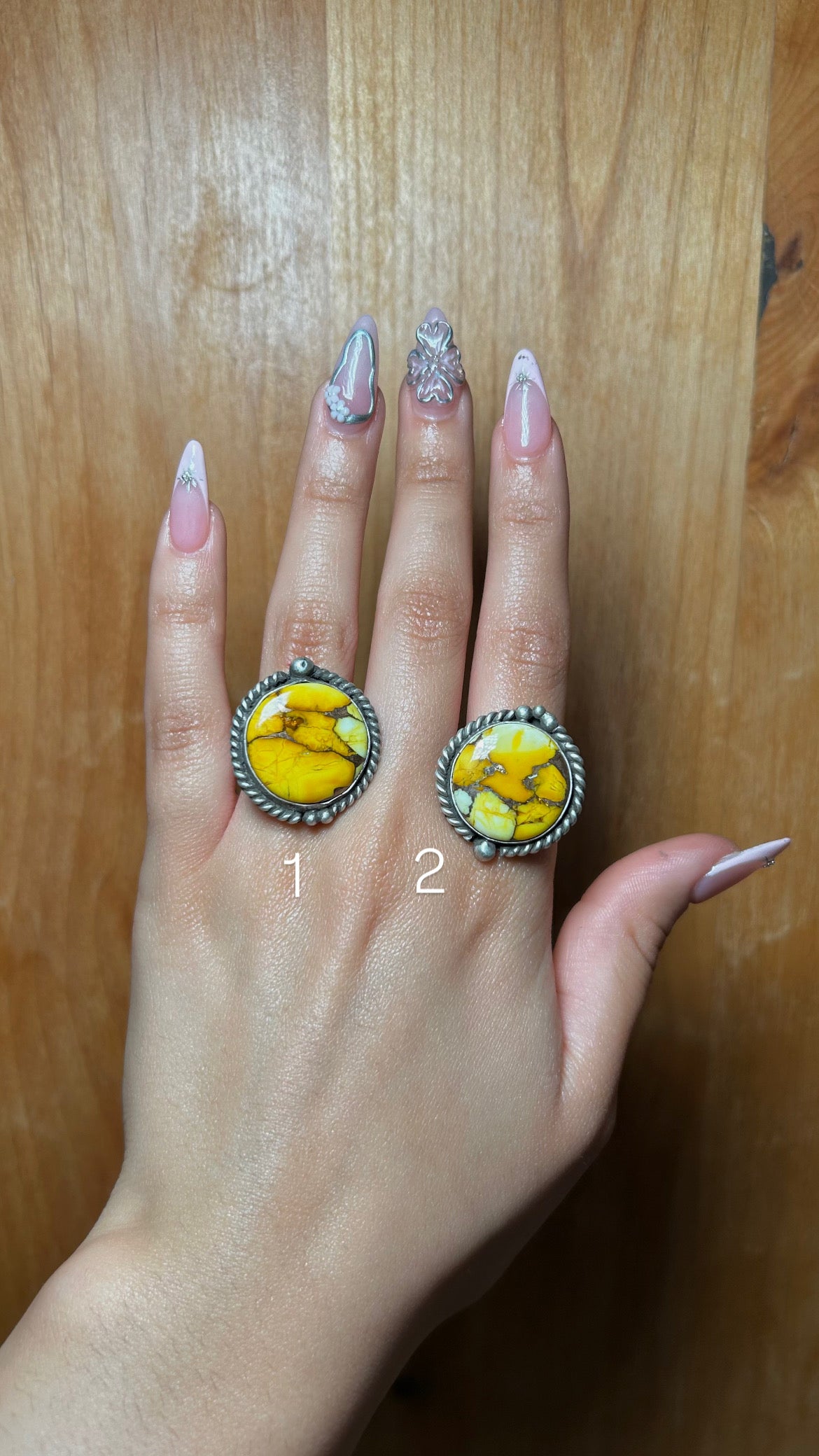 Zachariah David Honey Dahlia & Sterling Silver Adjustable Ring