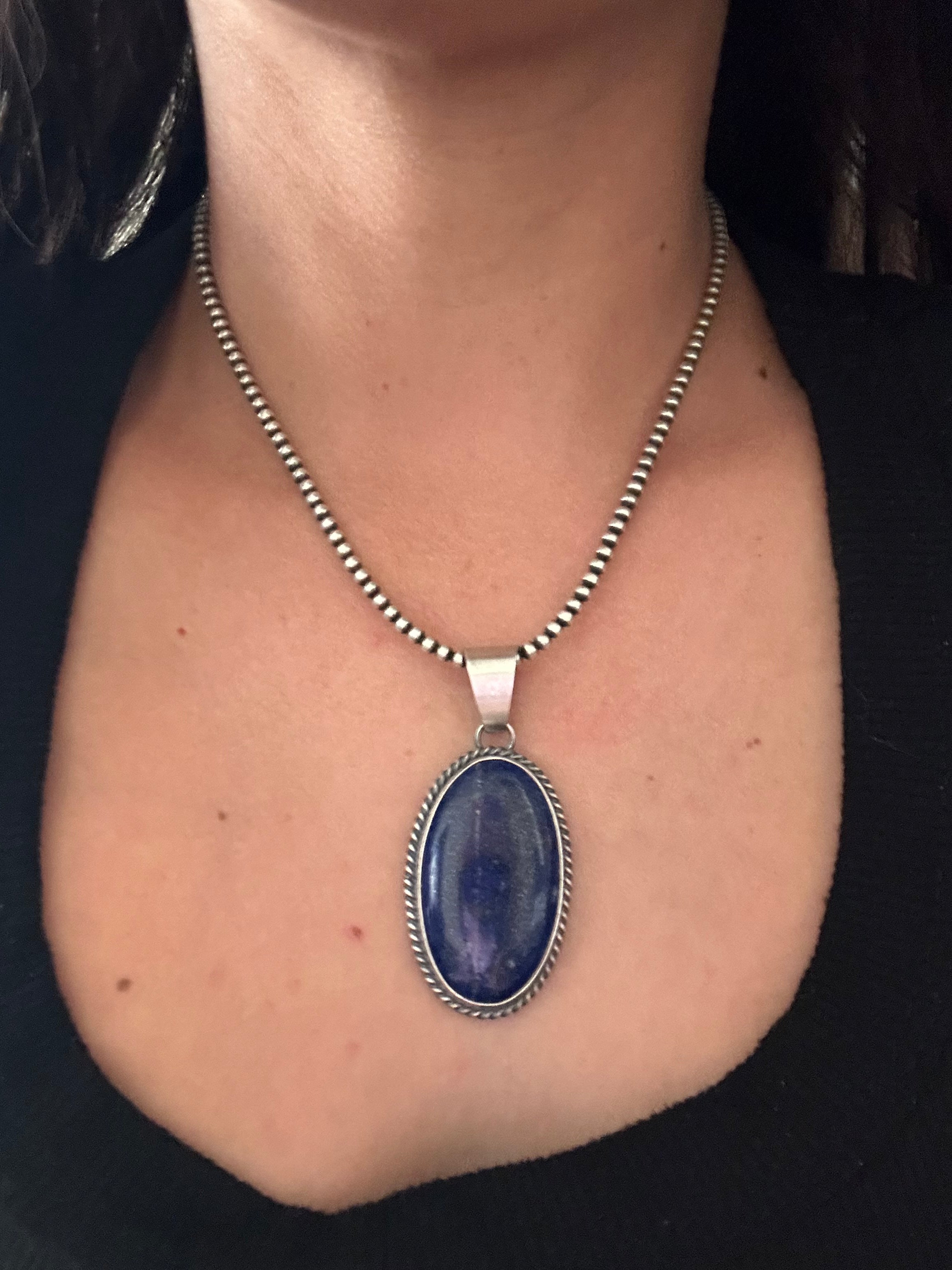 Dave Skeets Lapis & Sterling Silver Pendant