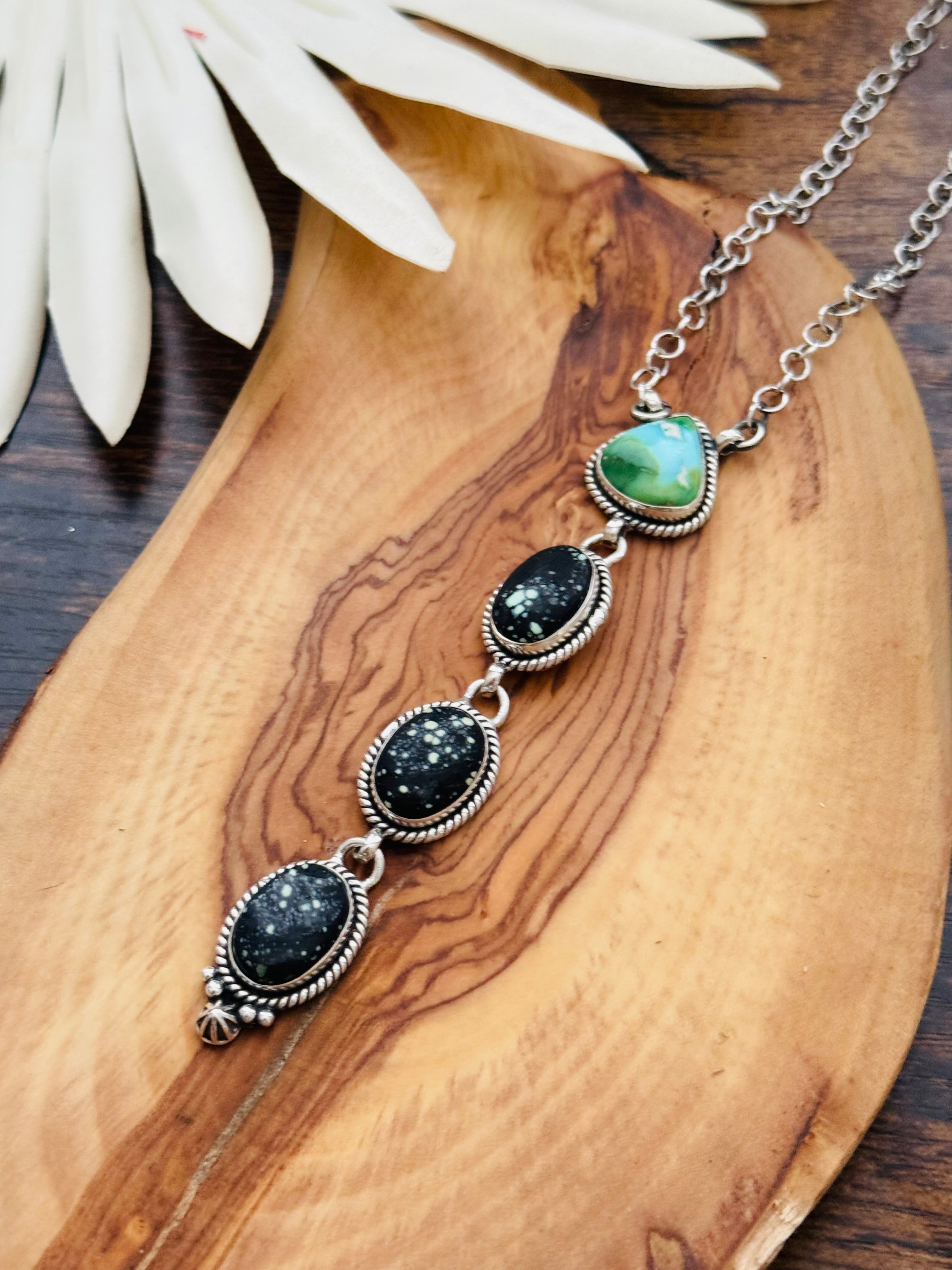 Southwest Handmade Multi Stone & Sterling Silver Necklace