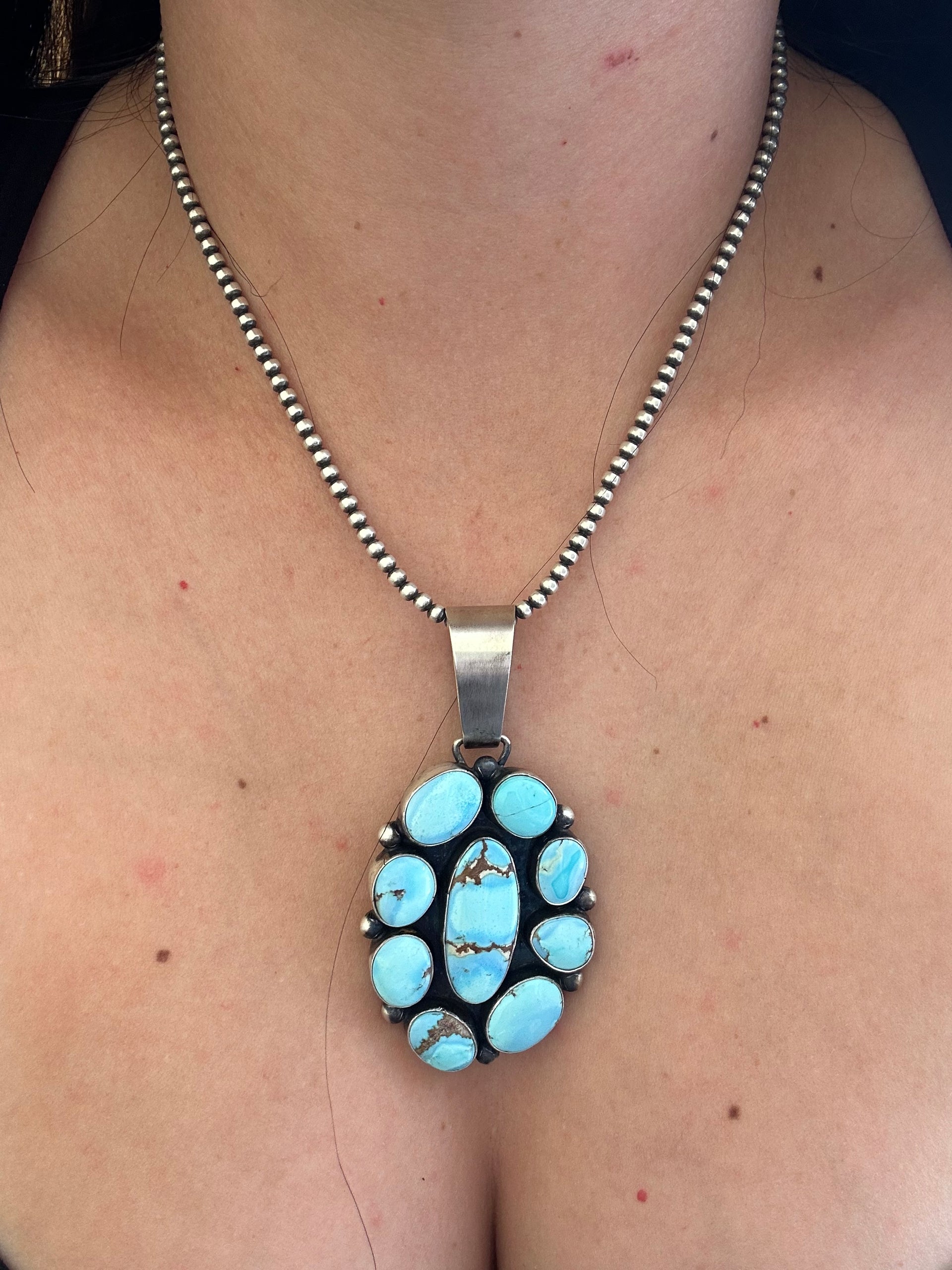 Paul Livingston Golden Hills Turquoise & Sterling Silver Pendant