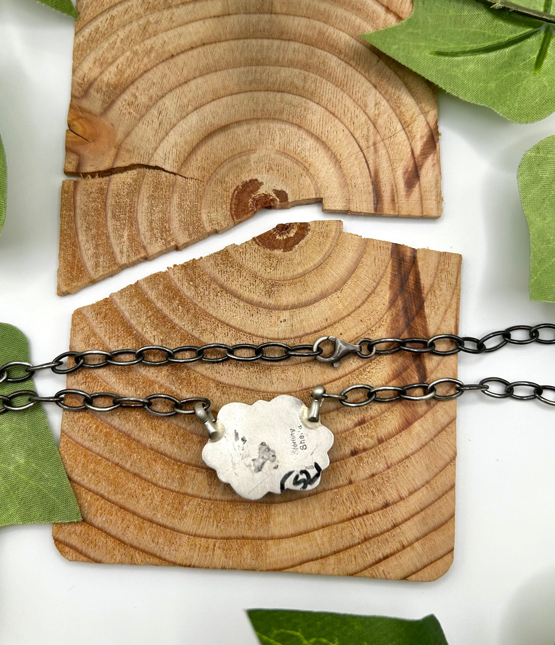 Navajo Made Kingman Turquoise & Sterling Silver Necklace