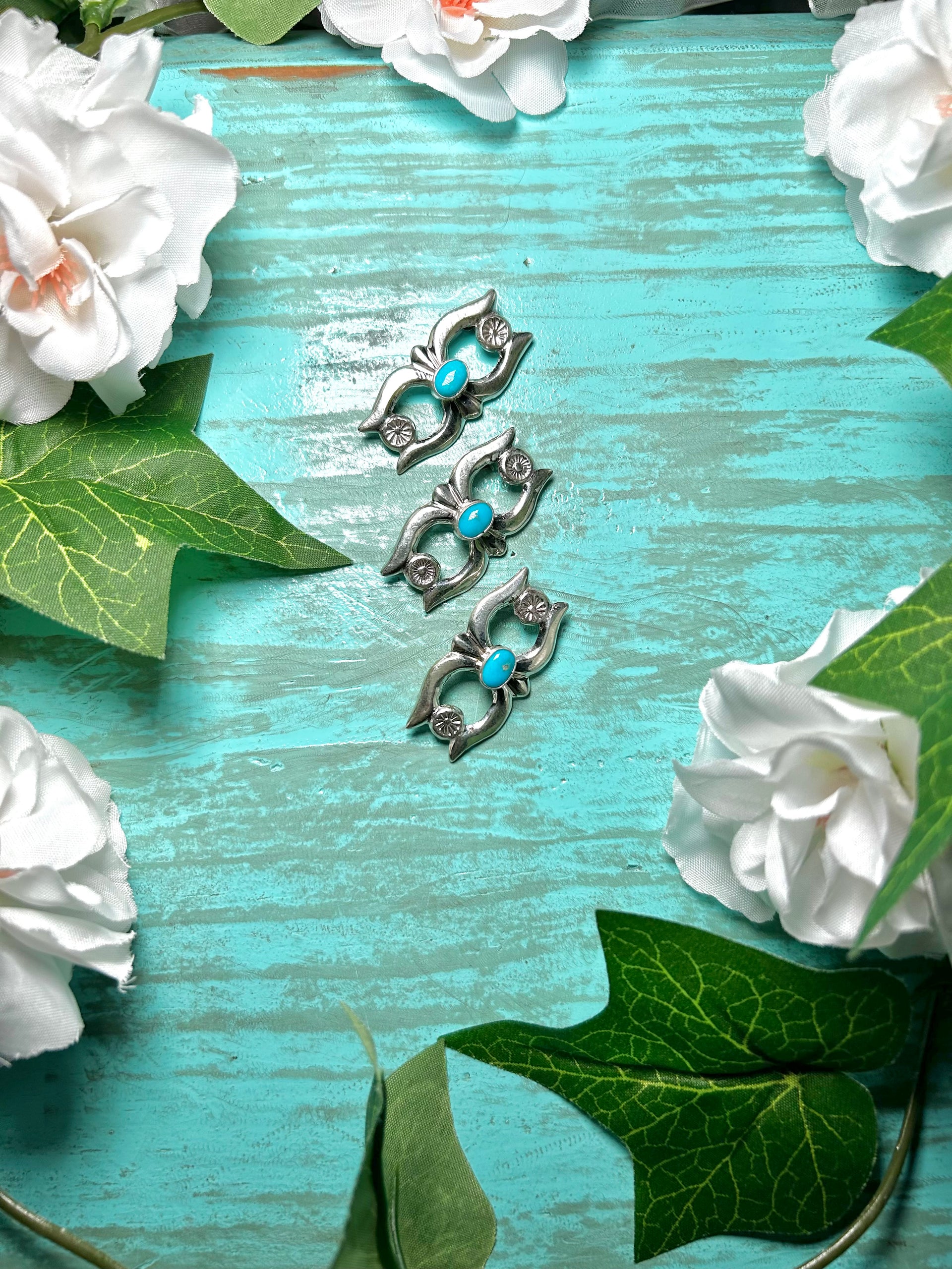 Edith Kee Kingman Turquoise & Sterling Silver Pin