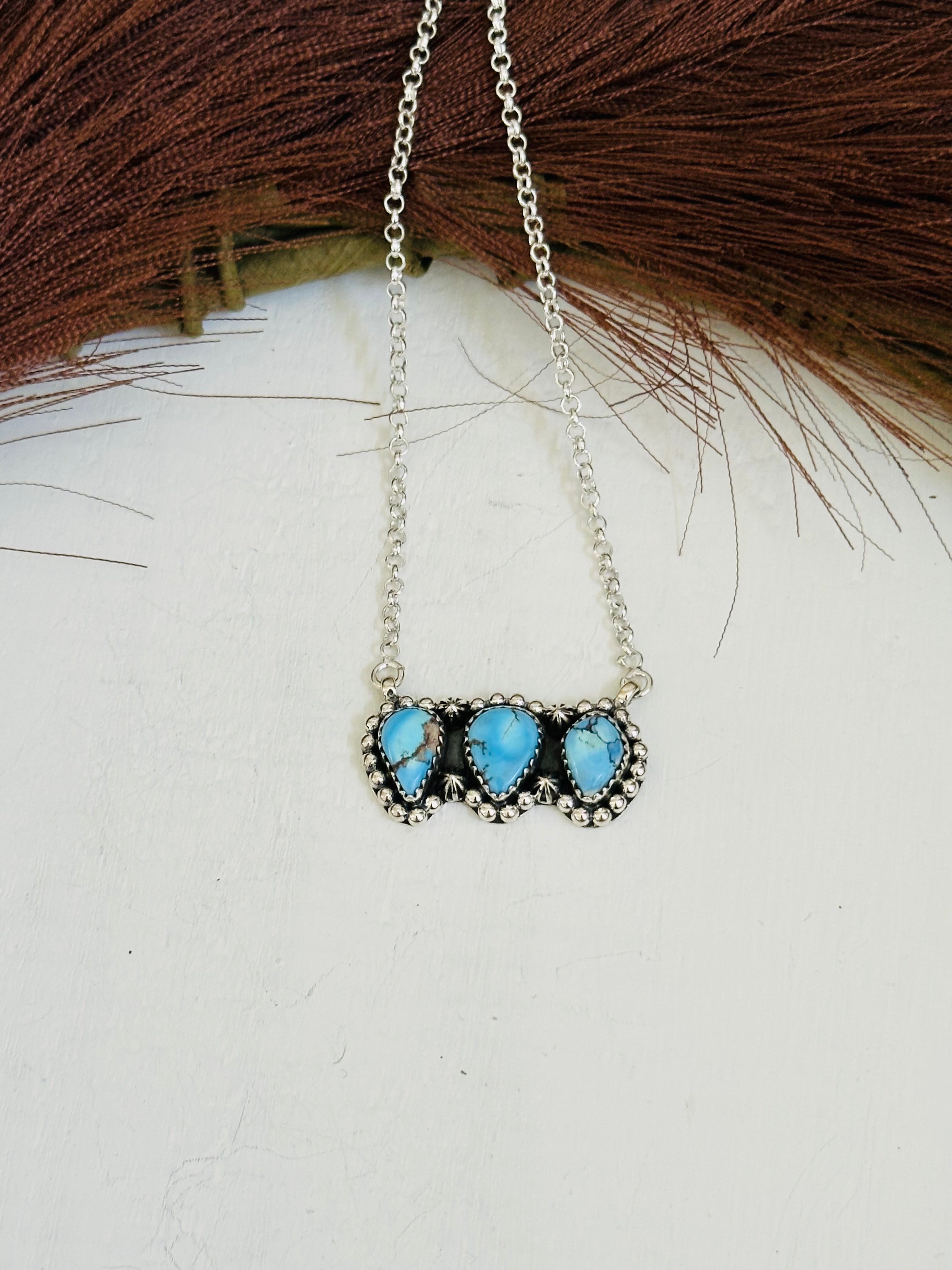 TTD “Array” Golden Hills Turquoise & Sterling Silver Necklace