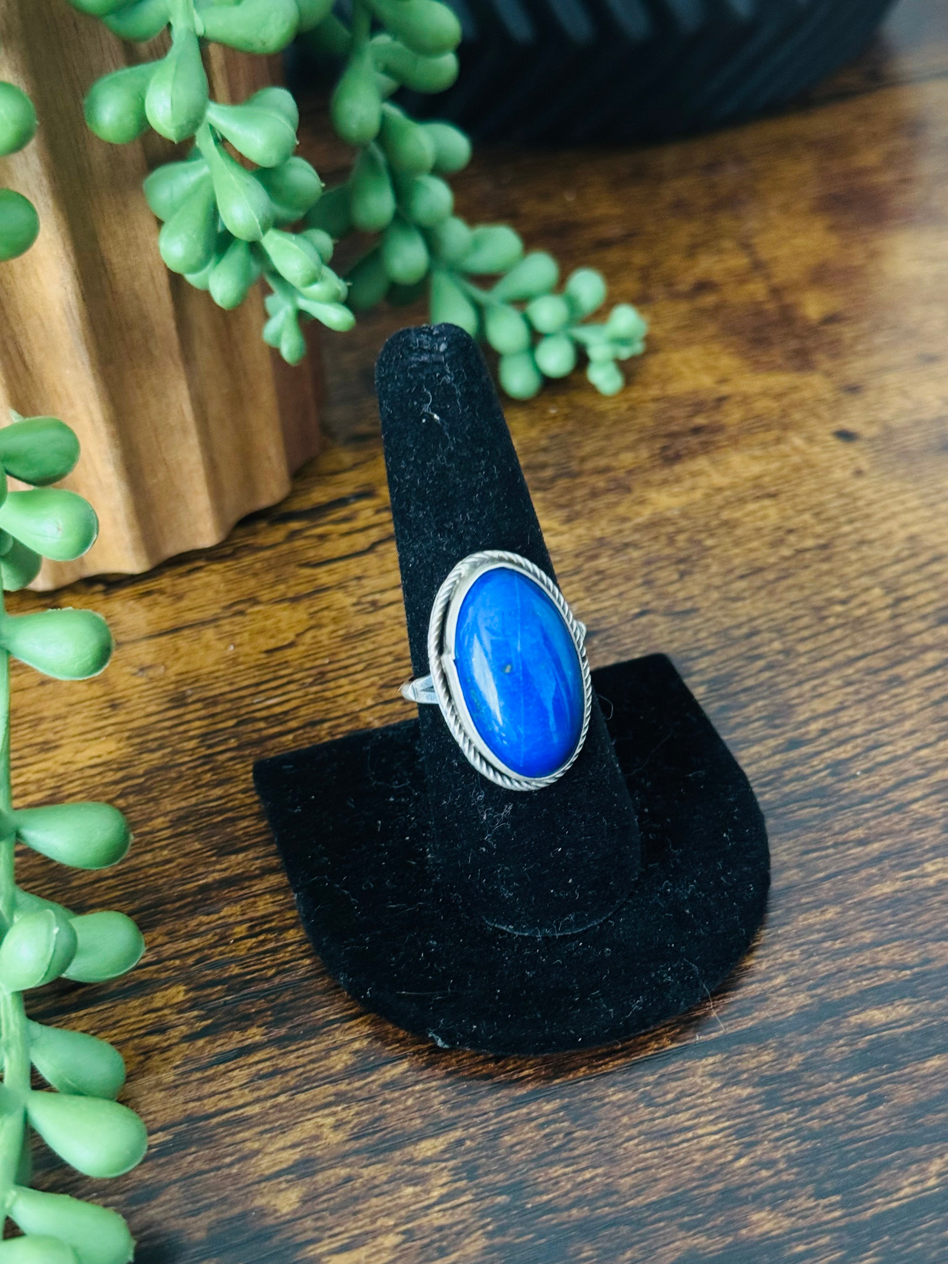 Navajo Made Lapis & Sterling Silver Ring