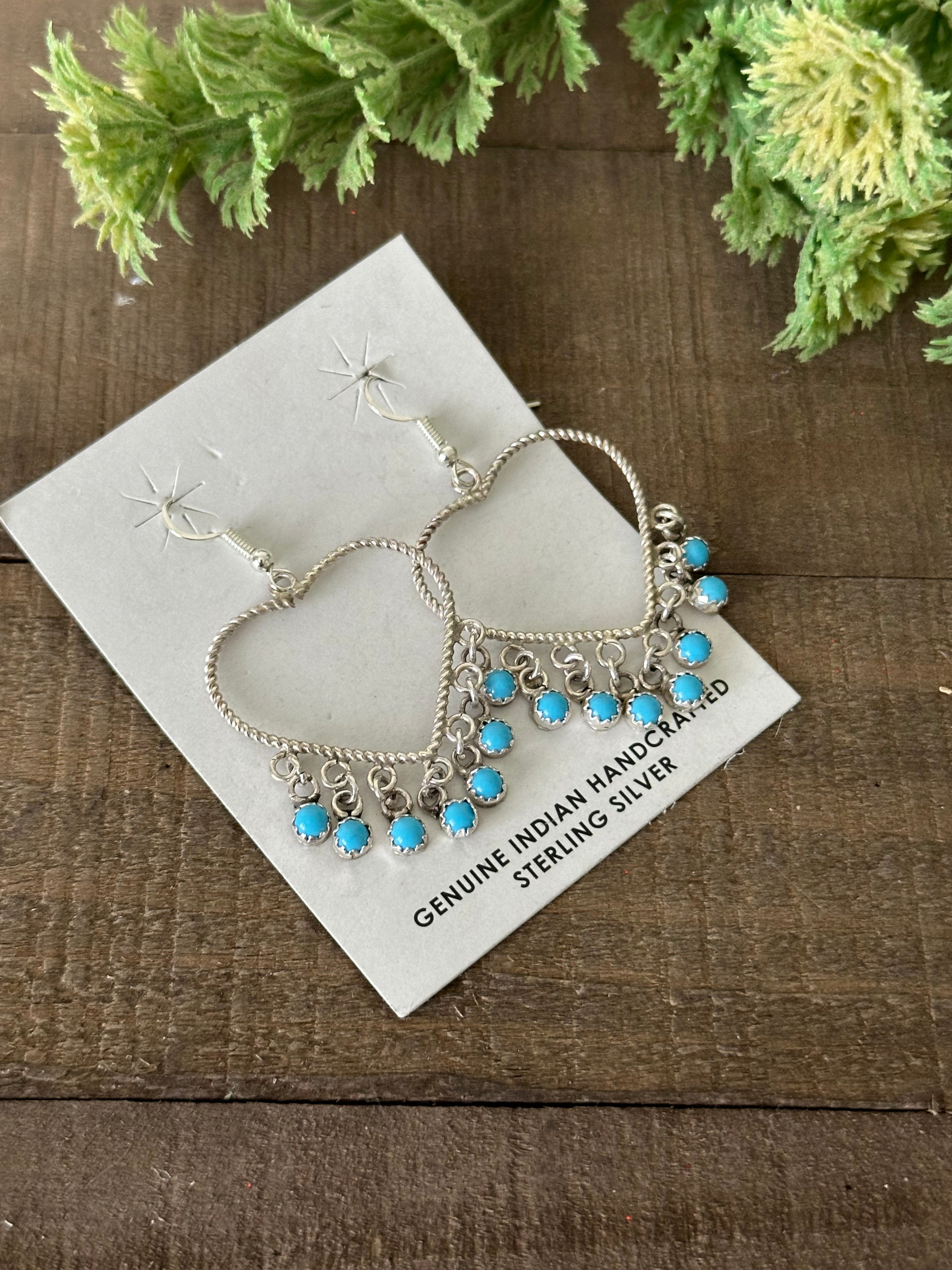 Sylvia Chee Turquoise & Sterling Silver Heart Heart Earrings