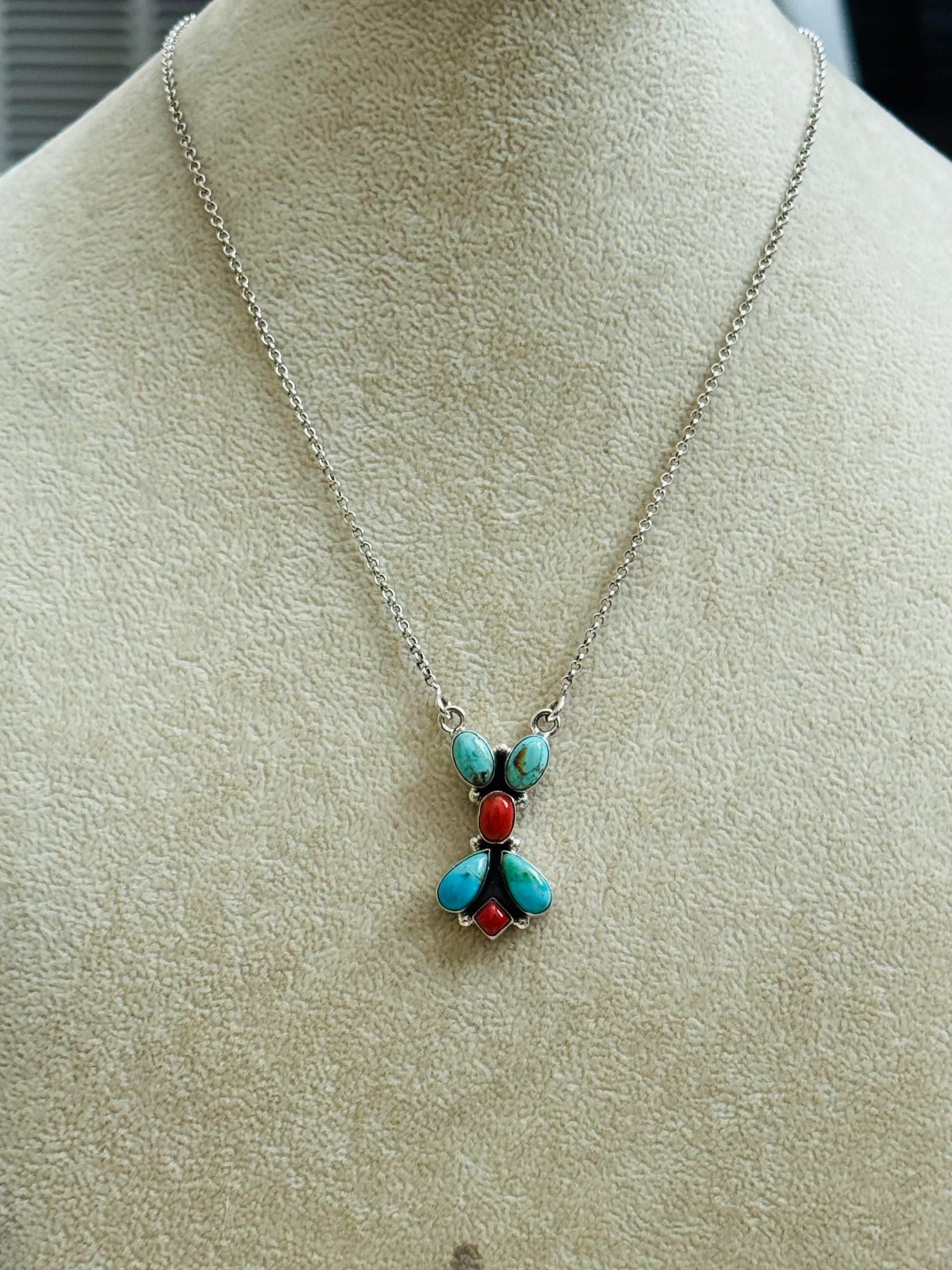 Southwest Made Multi Stone & Sterling Silver Necklace