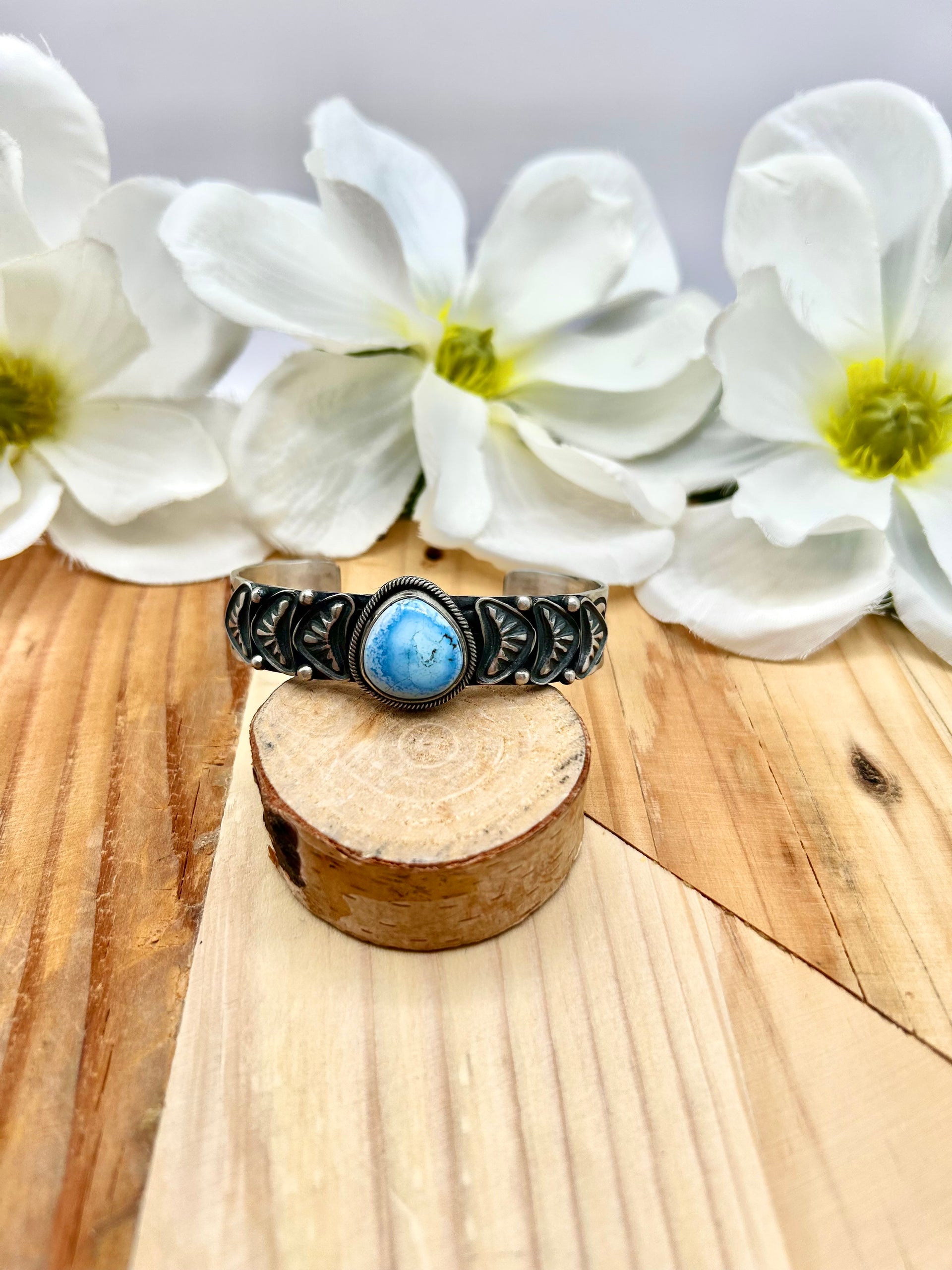 Leroy James Golden Hill Turquoise & Sterling Silver Cuff Bracelet