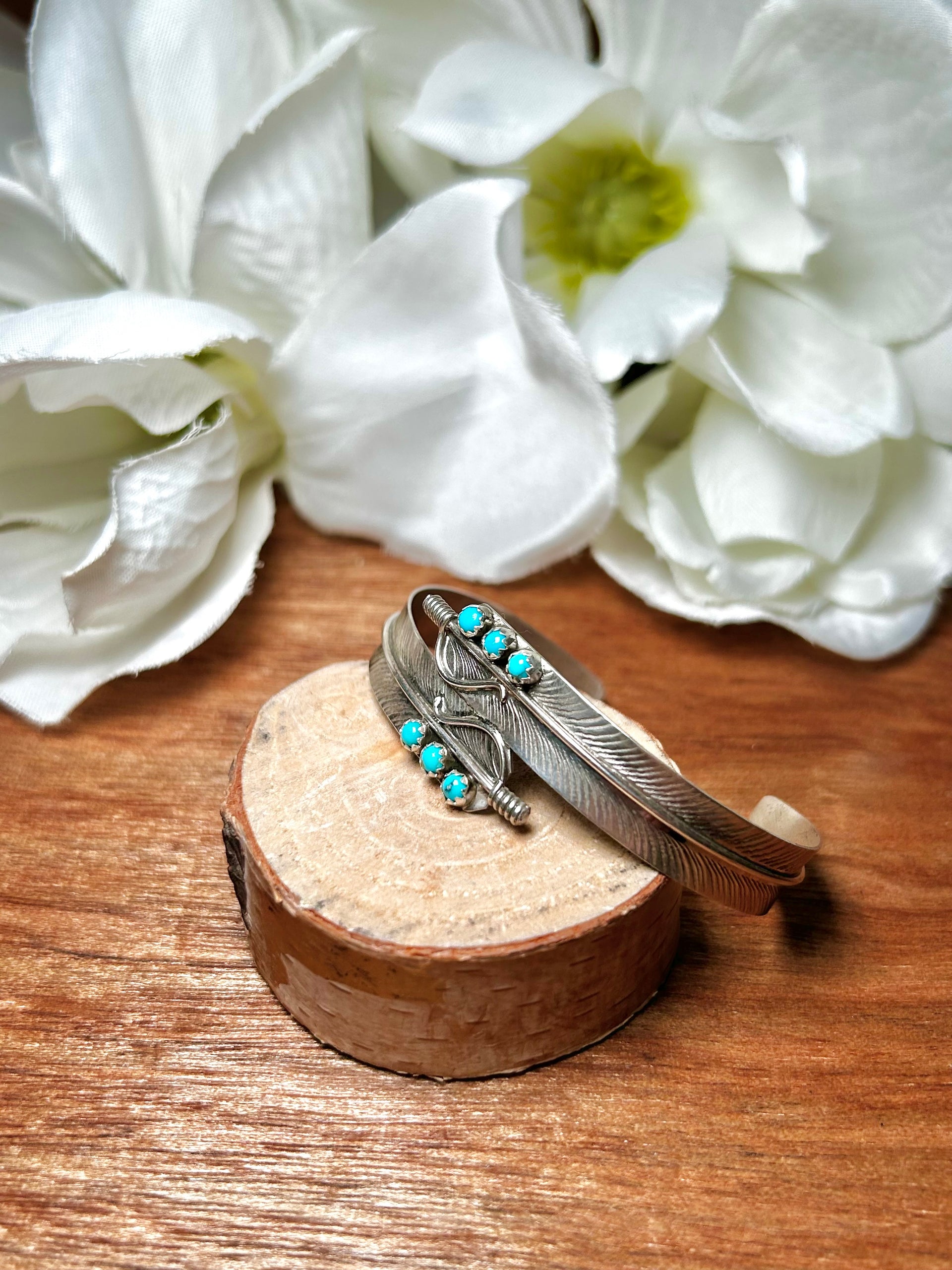 Navajo Made Kingman Turquoise & Sterling Silver Cuff Bracelet
