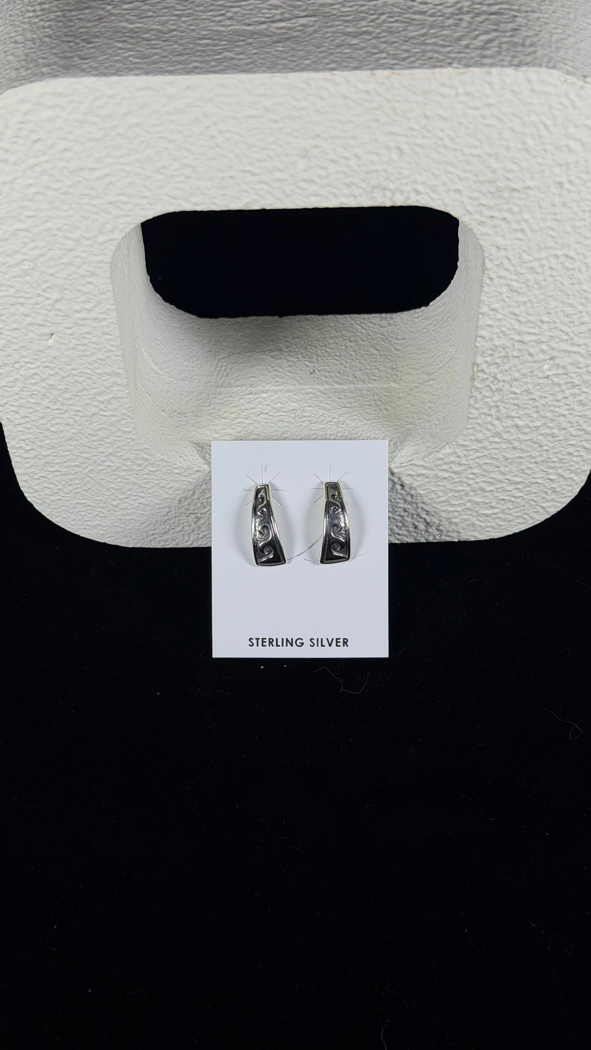 Navajo Made Sterling Silver Post Dangle Earrings