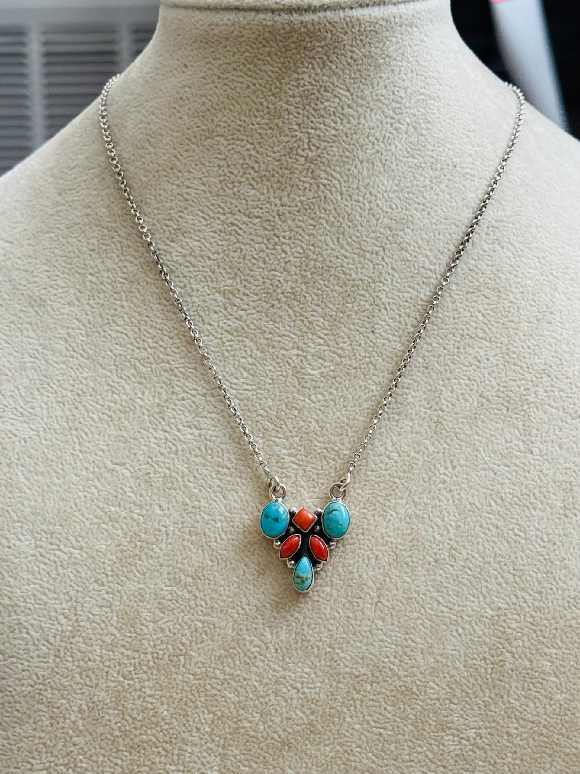 Southwest Made Multi Stone & Sterling Silver Necklace