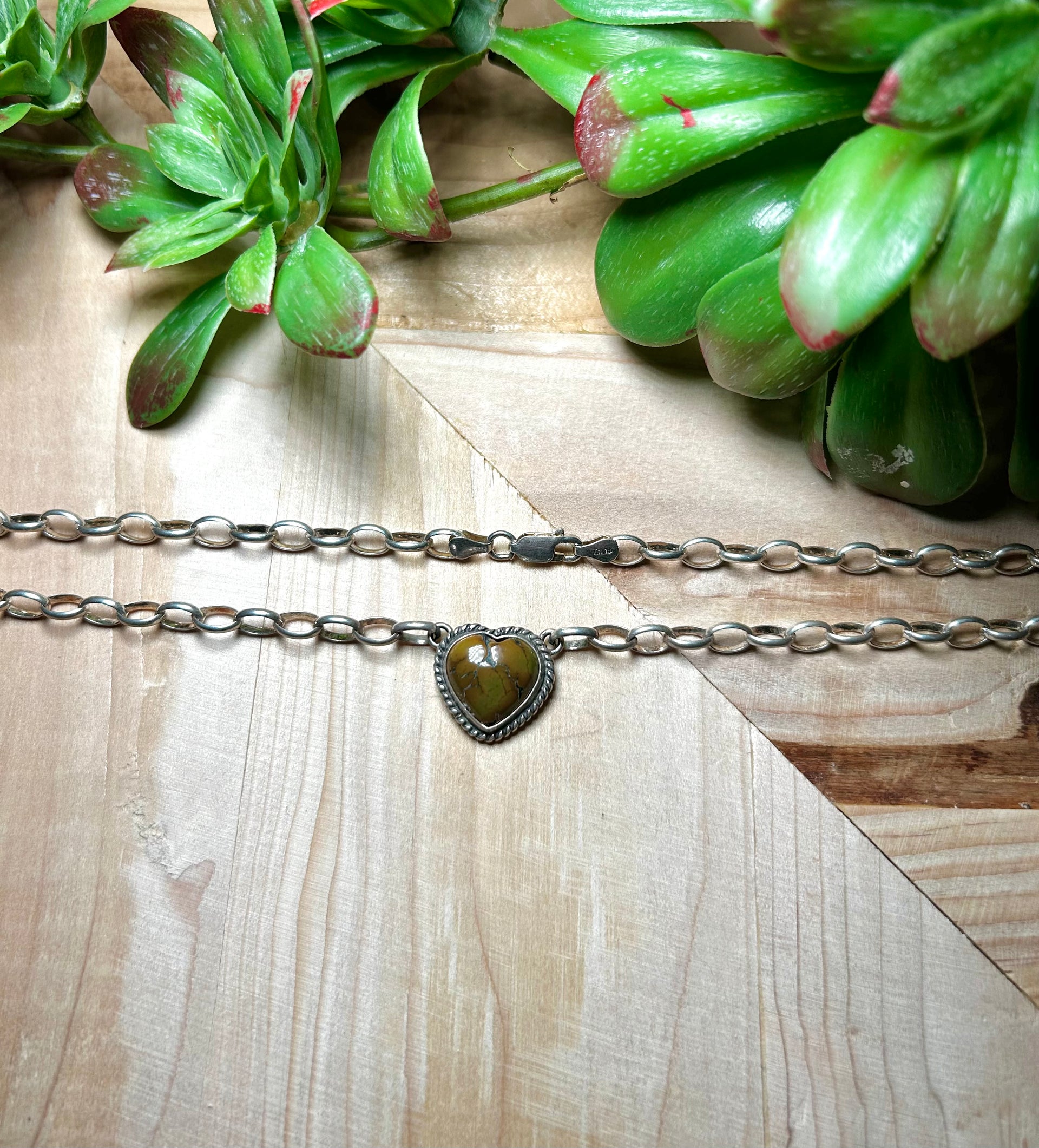 Navajo Made Hubei Turquoise & Sterling Silver Necklace