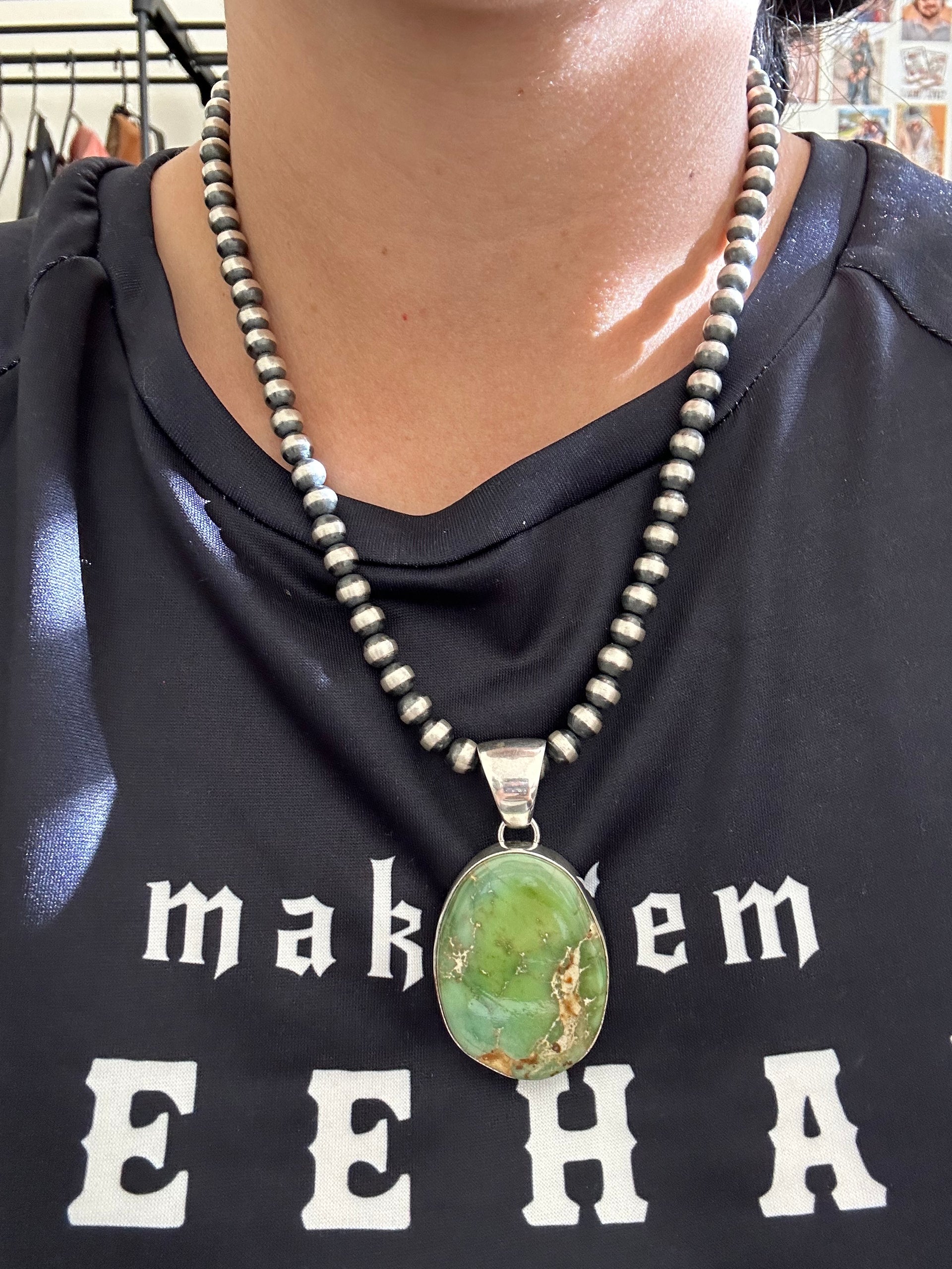 Navajo Made Royston Turquoise & Sterling Silver Pendant