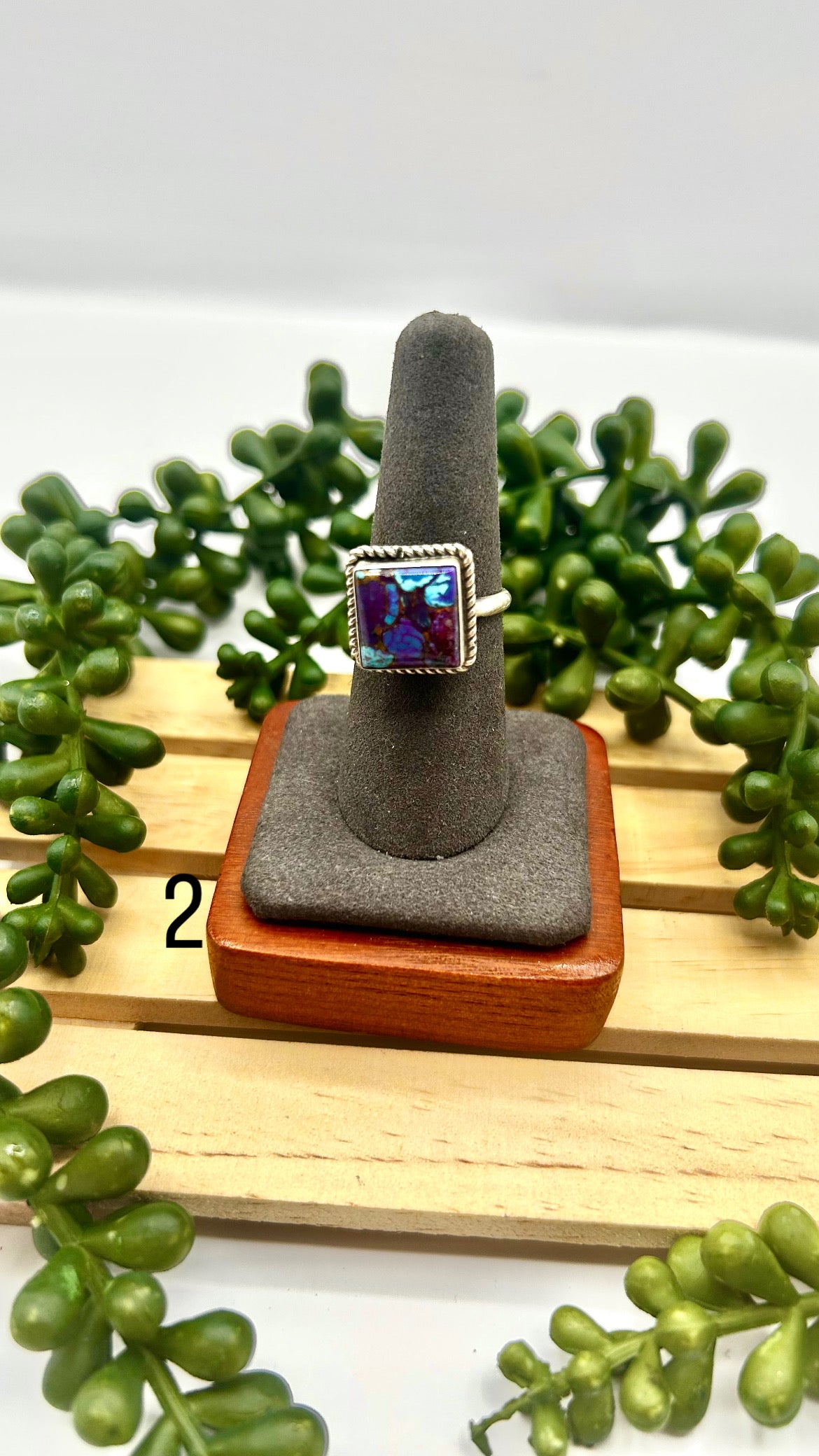 Navajo Made Mohave Turquoise & Sterling Silver Adjustable Ring