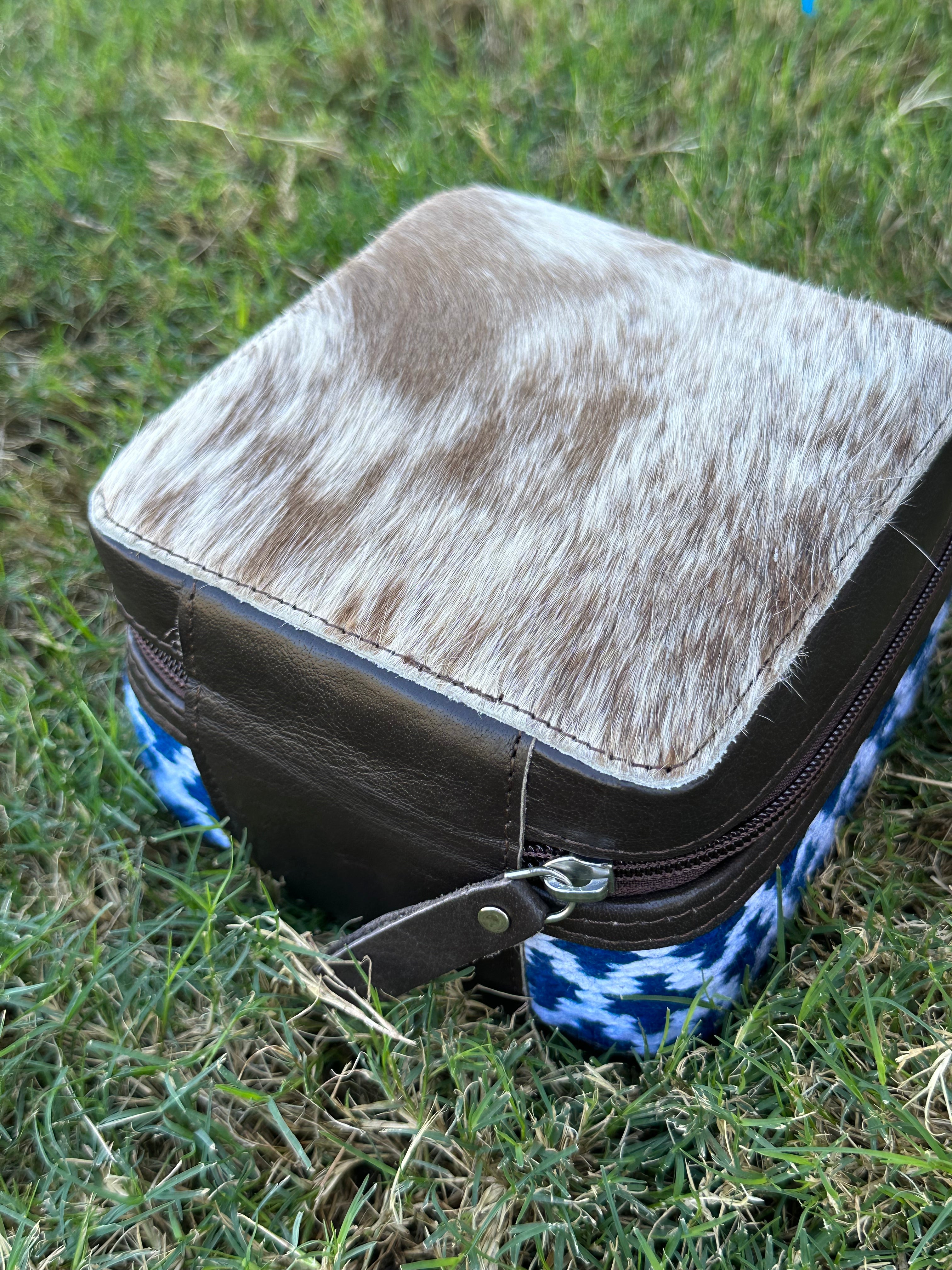 Genuine Leather Cowhide Jewelry Box