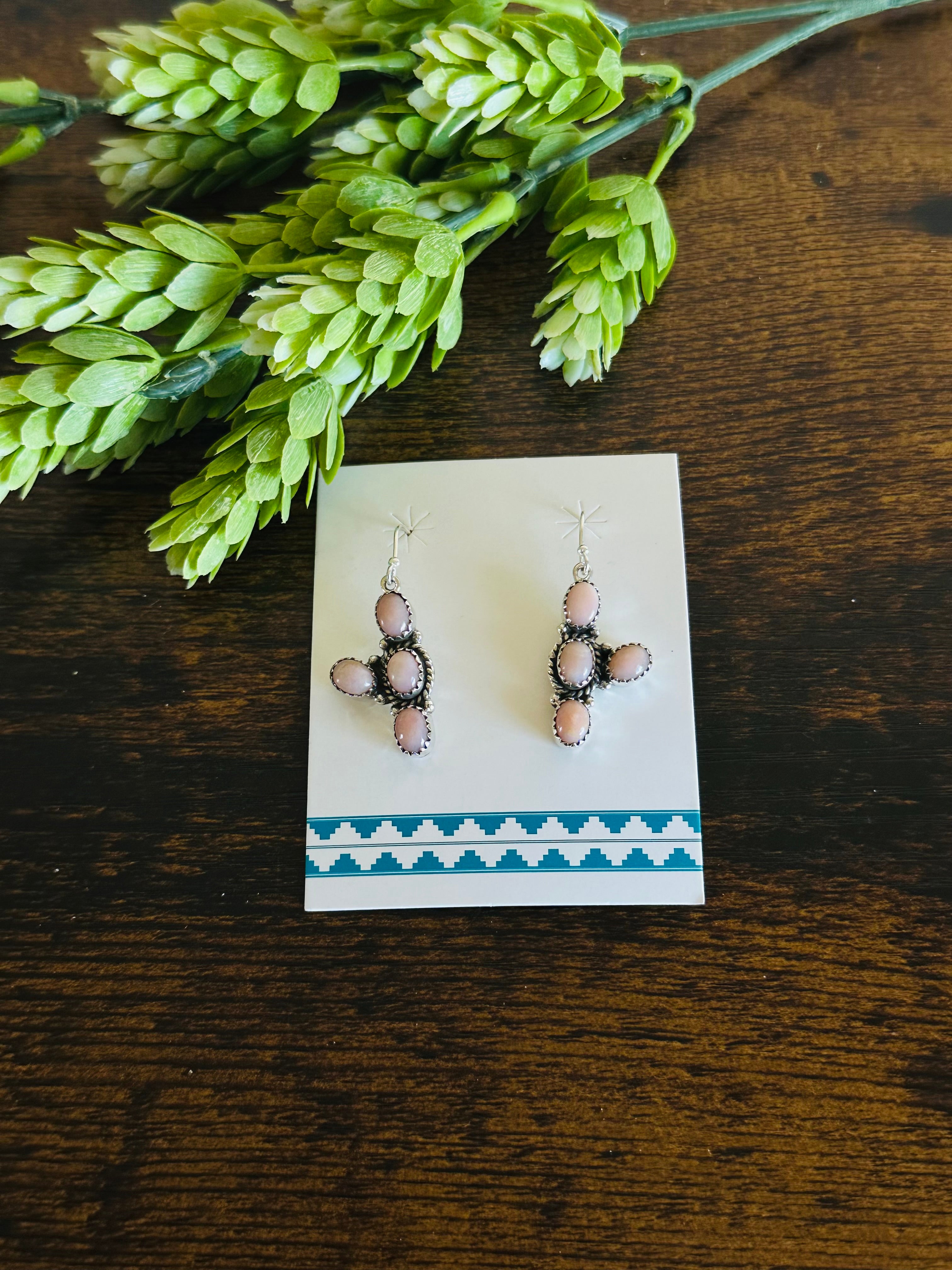 TTD “Cacti” Peruvian Pink Opal & Sterling Silver Earrings