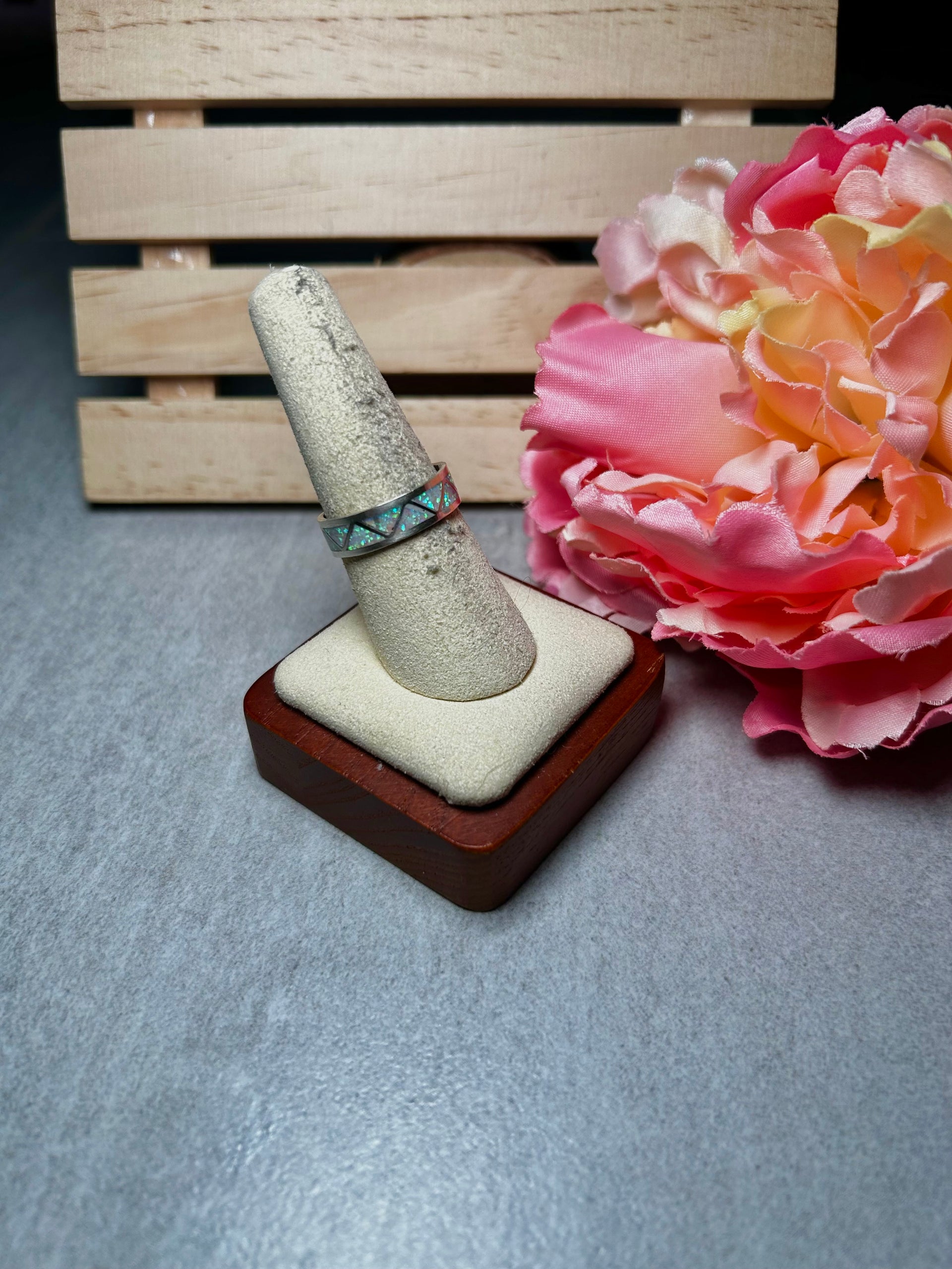 Navajo Made Opal & Sterling Silver Ring