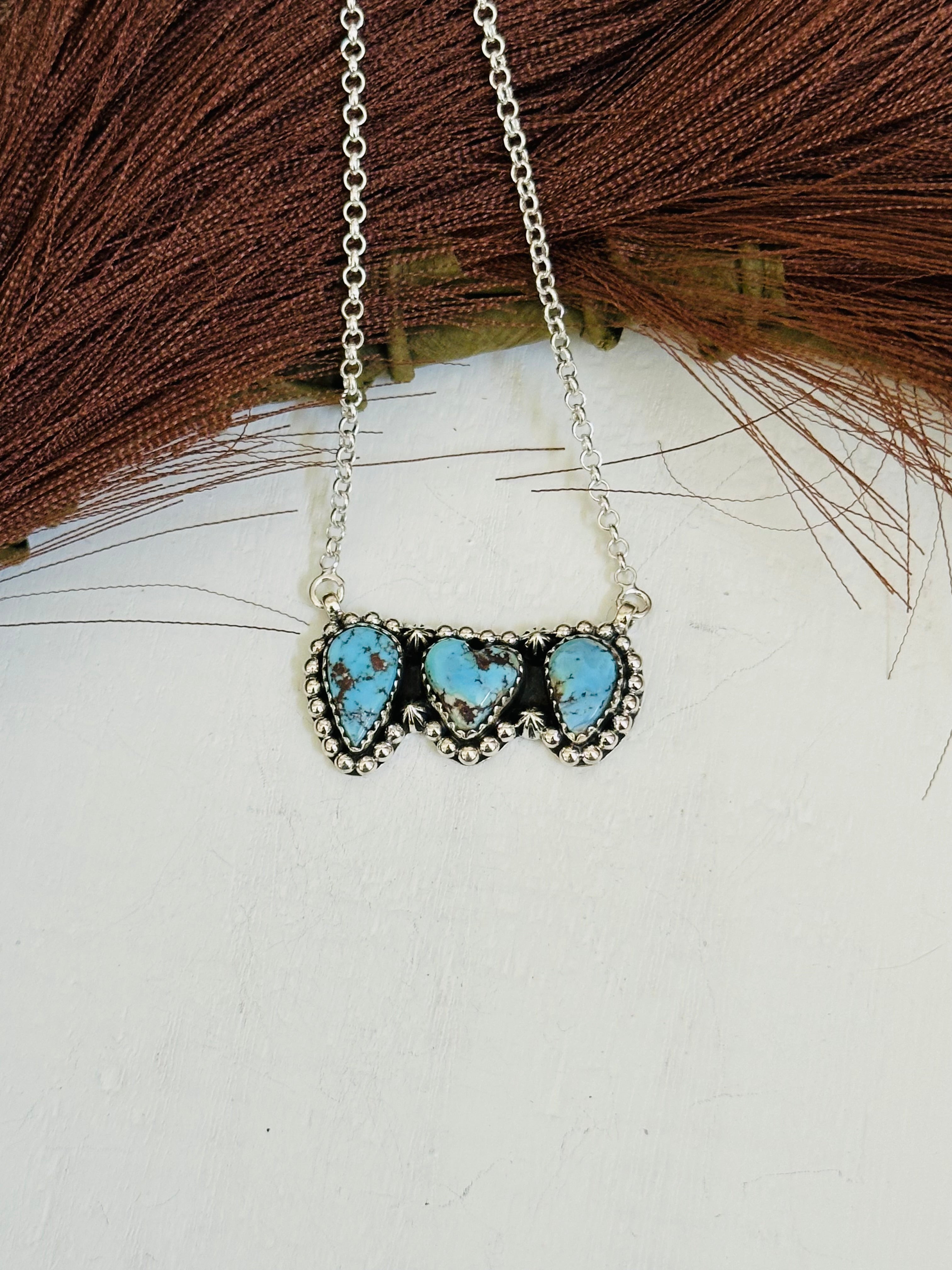 TTD “Array” Golden Hills Turquoise & Sterling Silver Necklace