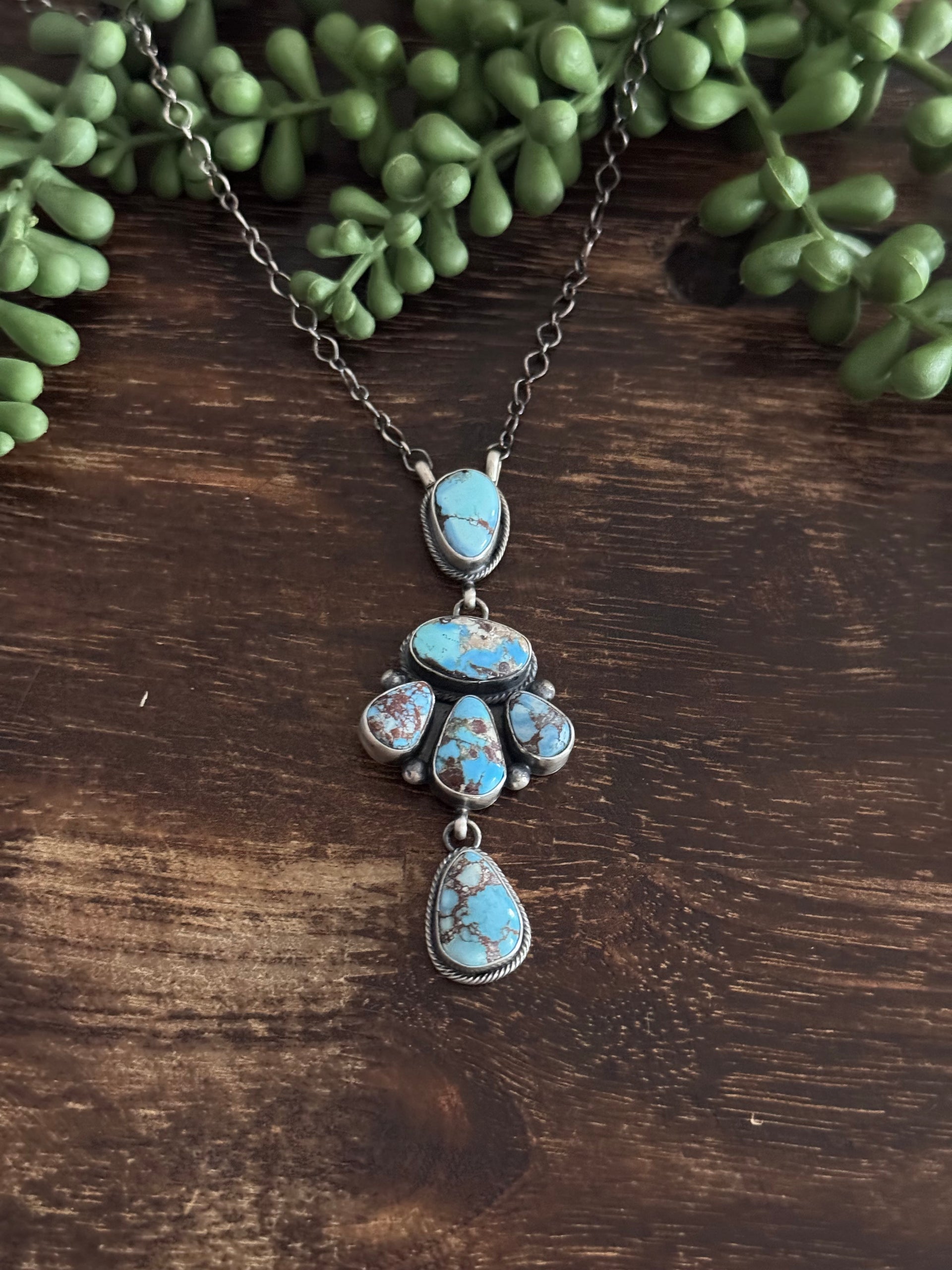 Eli Skeets Golden Hills Turquoise & Sterling Silver Necklace