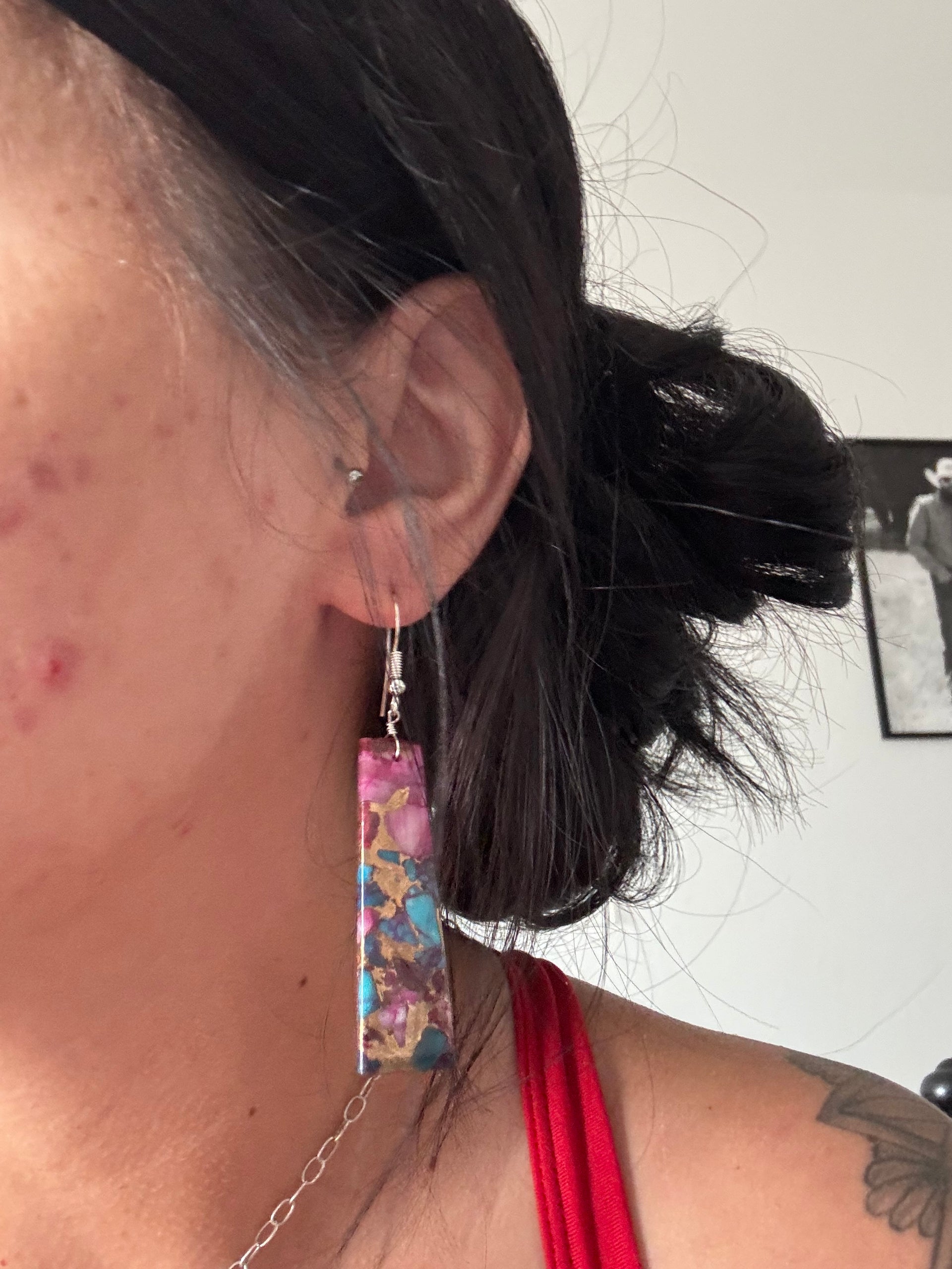 Jameson Pete Mohave Turquoise & Sterling Silver Dangle Earrings