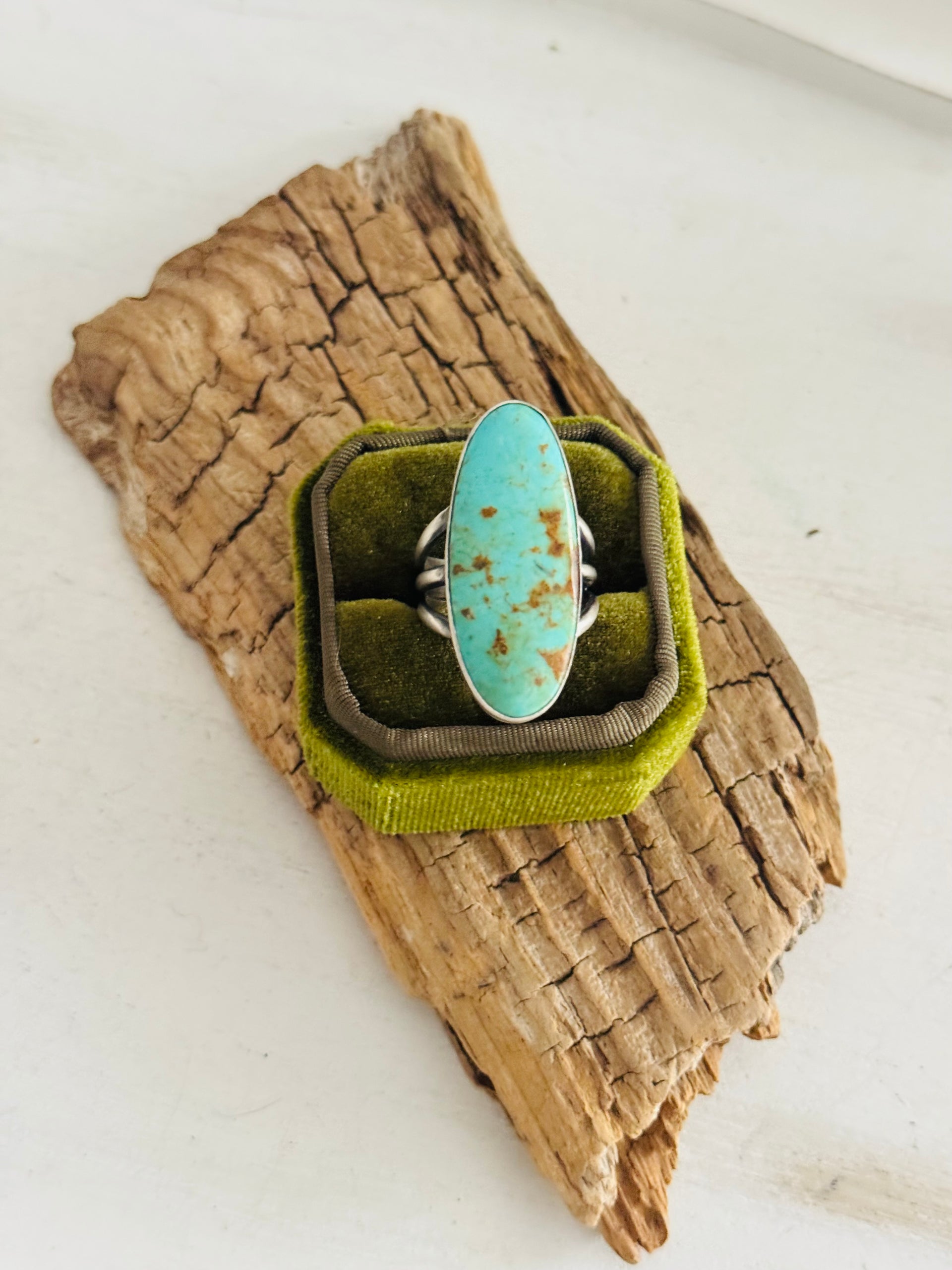 Alfred Martinez Kingman Turquosie & Sterling Silver Ring Size 9.5