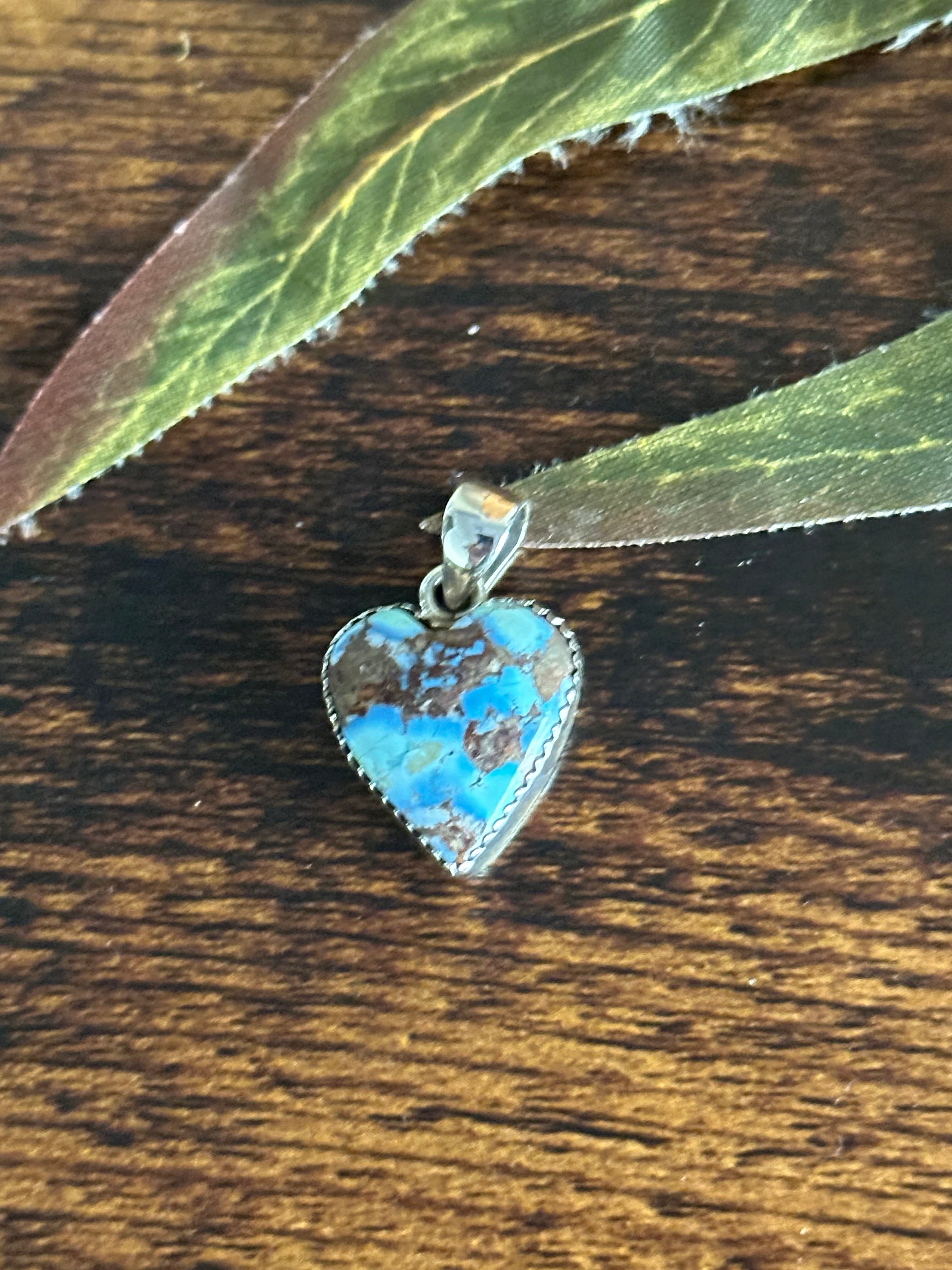 Southwest Handmade Golden Hills Turquoise & Sterling Silver Pendant