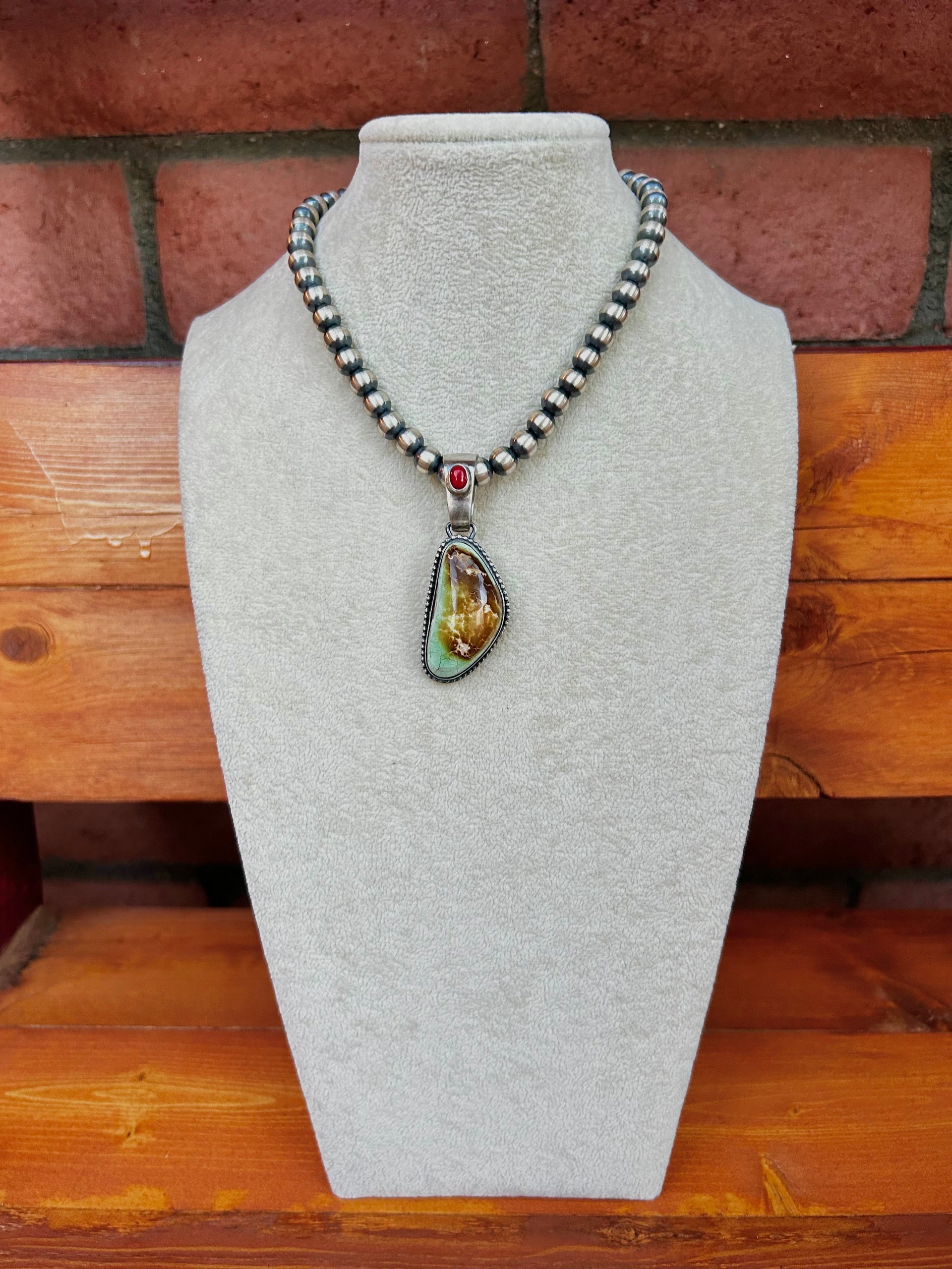 Paul Livingston Natural Robsion & Sterling Silver Pendant