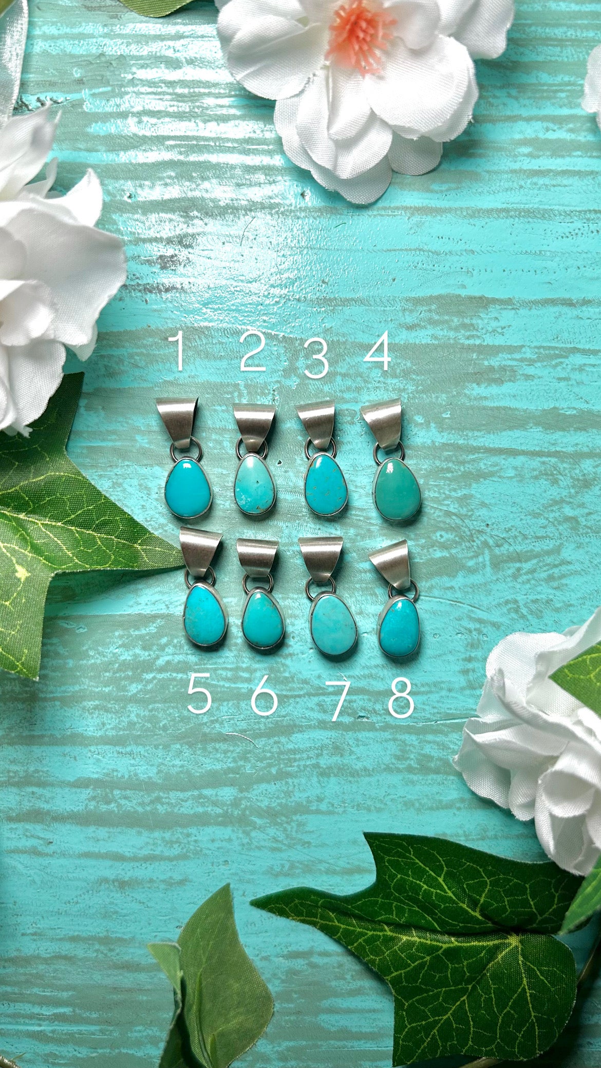 Navajo Made Kingman Turquoise & Sterling Silver Pendant