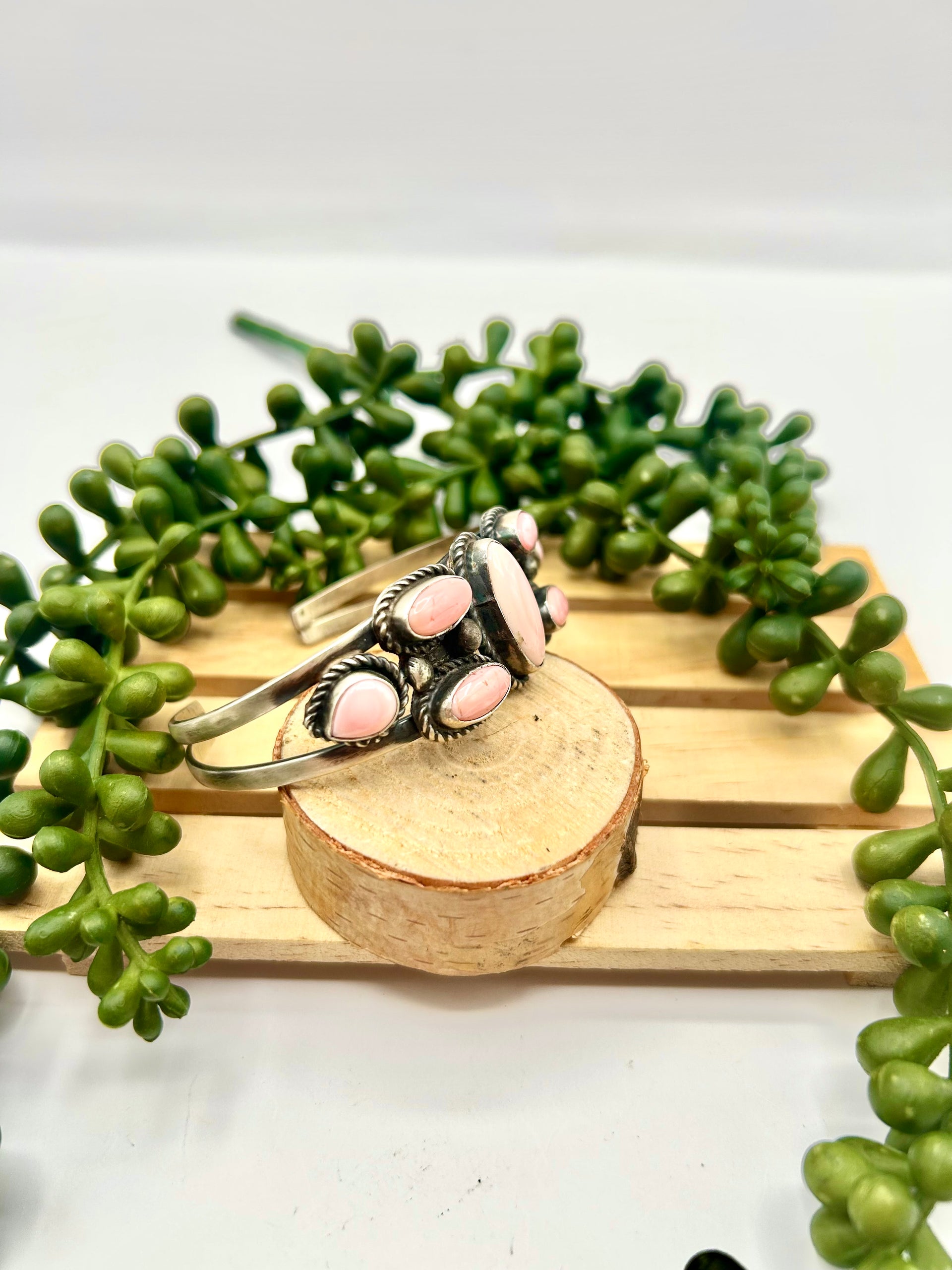 Vicky Hicks Pink Conch & Sterling Silver Cuff Bracelet