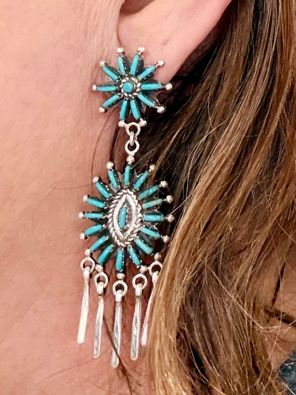 Southwest Handmade Turquoise & Sterling Silver Necklace Set