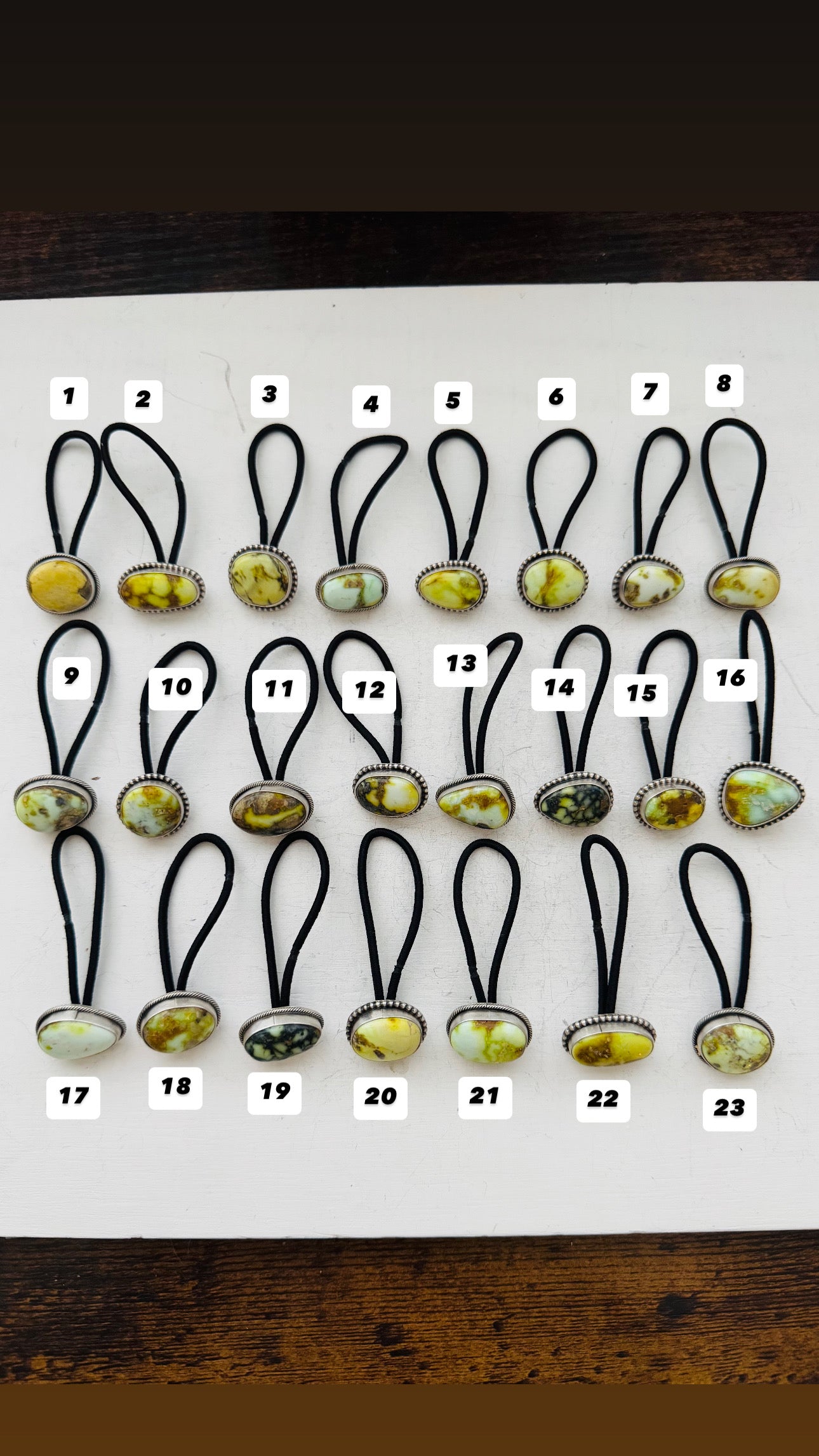 Eddie Yazzie Palomino Variscite & Sterling Silver Ponytail Holder