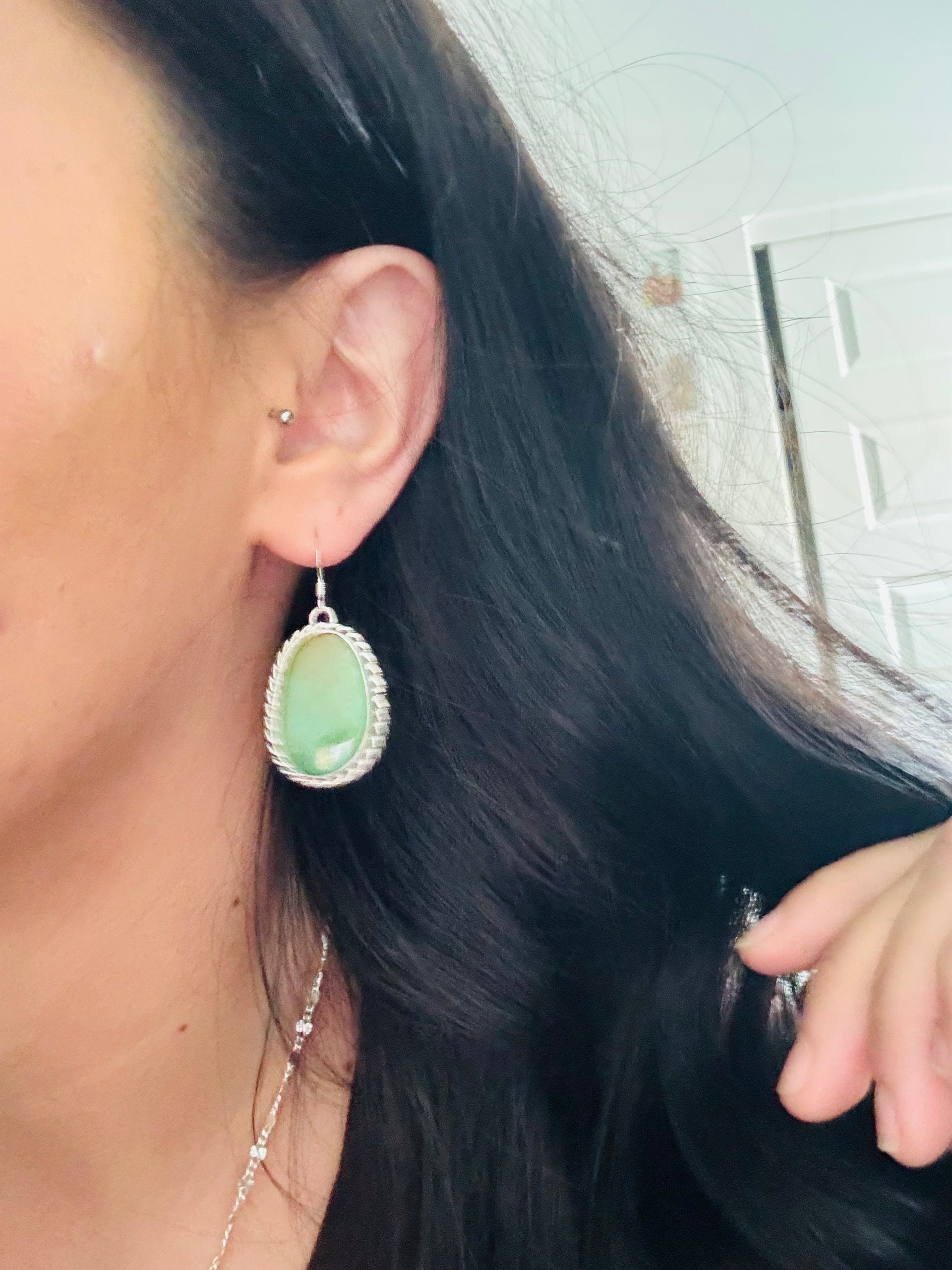 Larry Kaye Kingman Turquoise & Sterling Silver Dangle Earrings