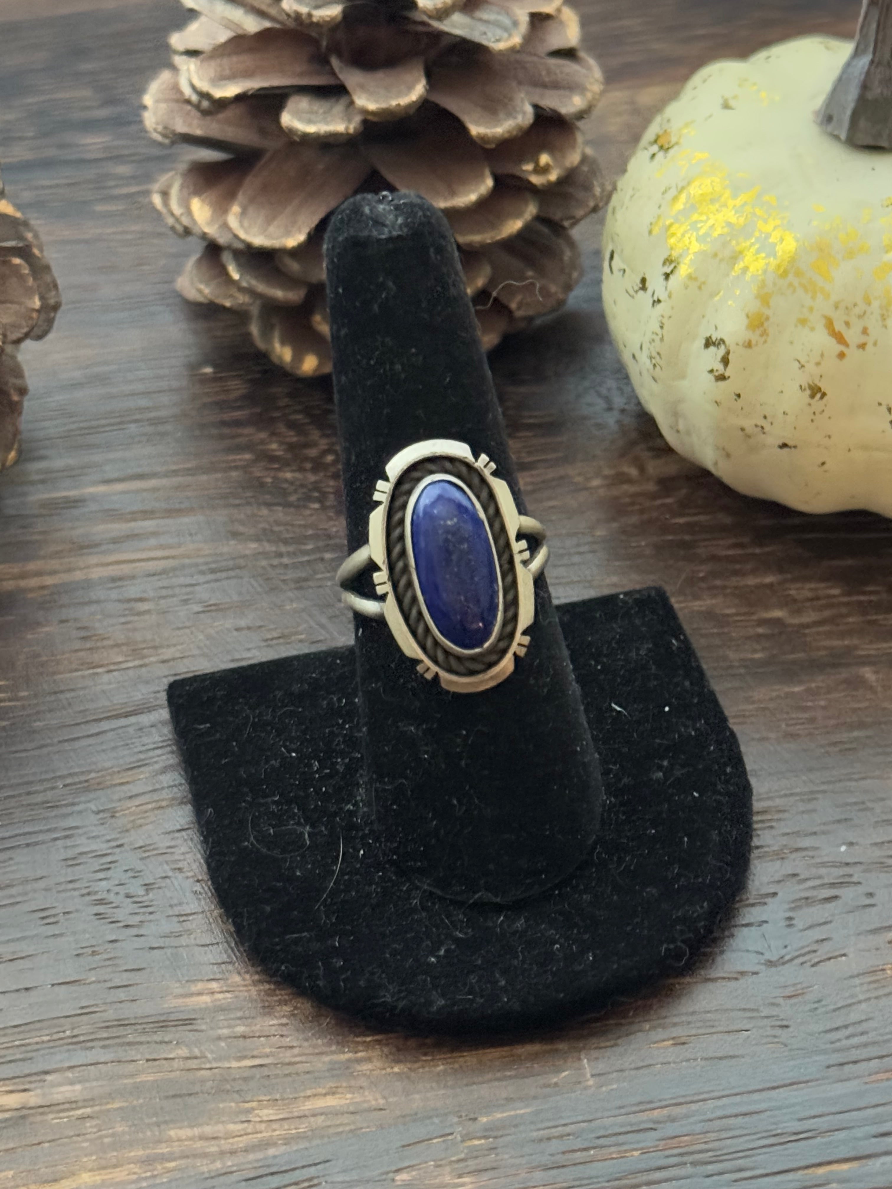 Navajo Made Lapis & Sterling Silver Ring