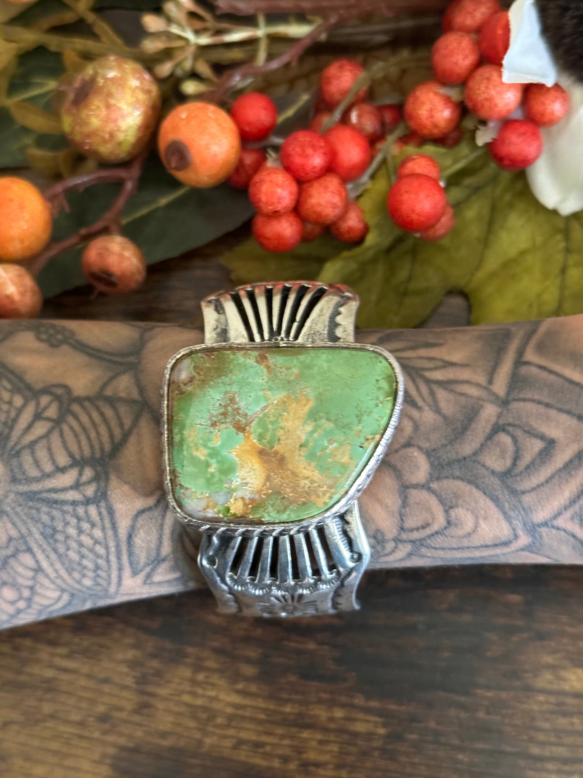 Lorenzo James Royston Turquoise & Sterling Silver Cuff Bracelet