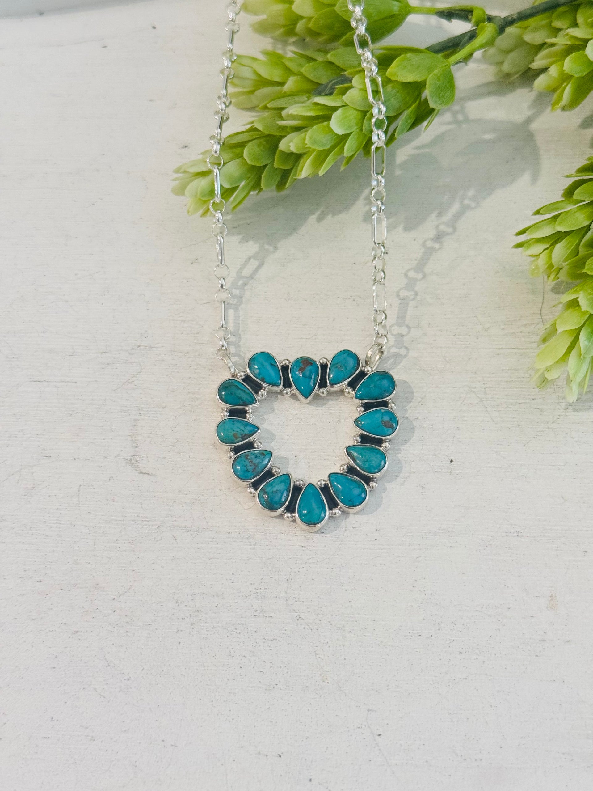 Southwest Made Turquoise & Sterling Sliver Necklace