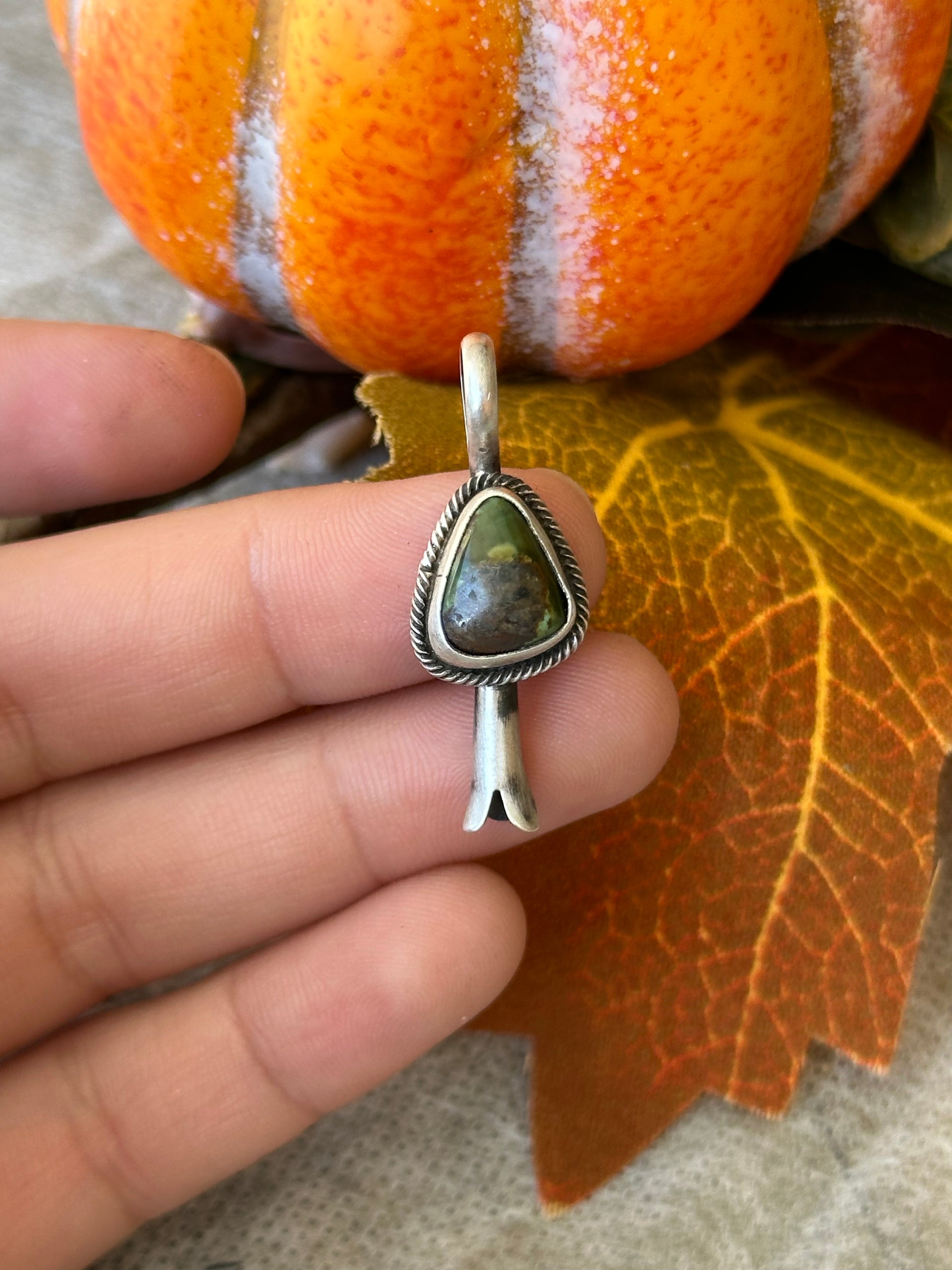 Navajo Made Turquoise & Sterling Silver Pendant