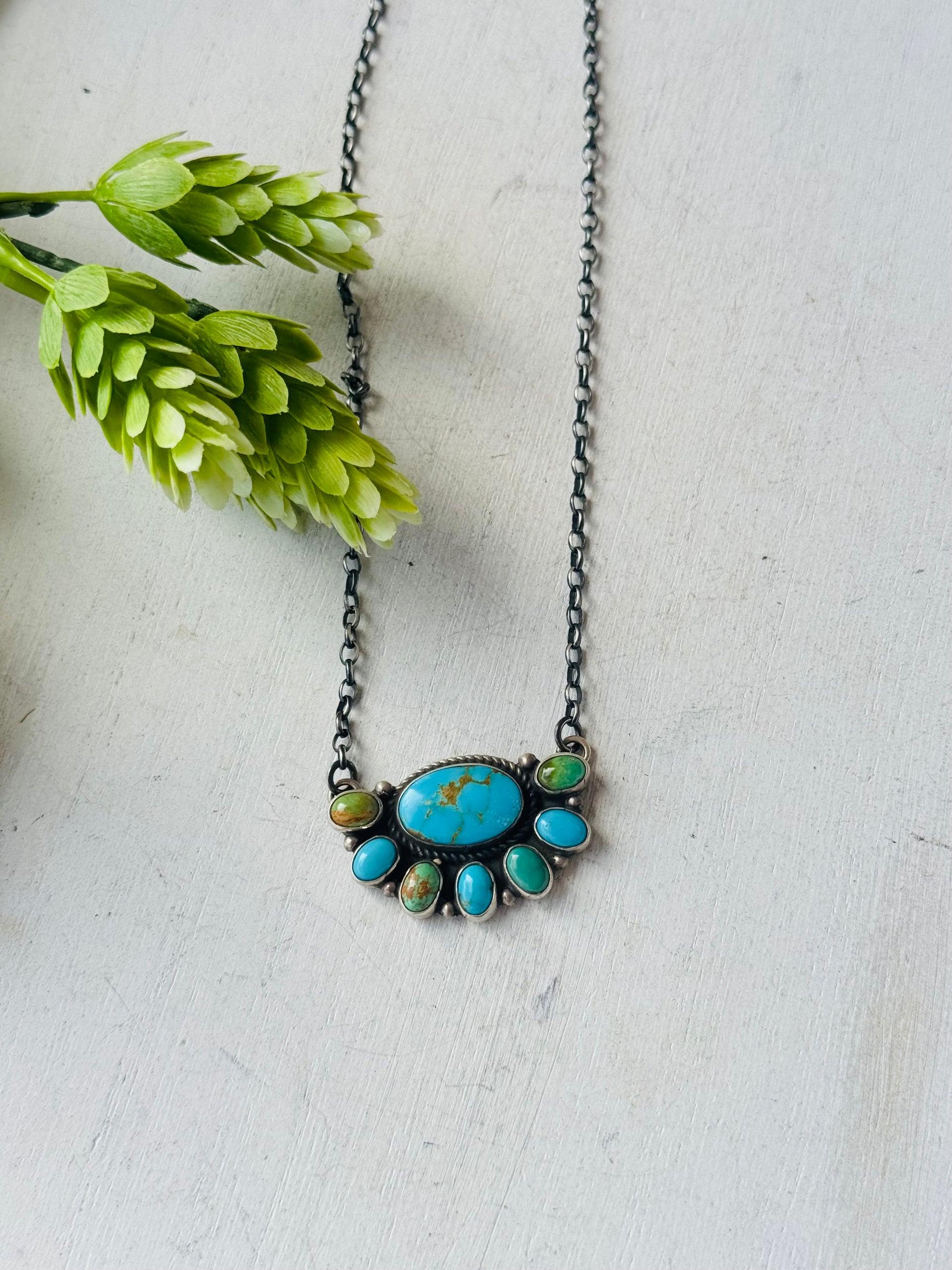Geraldine James Multi Stone & Sterling Silver Cluster Necklace