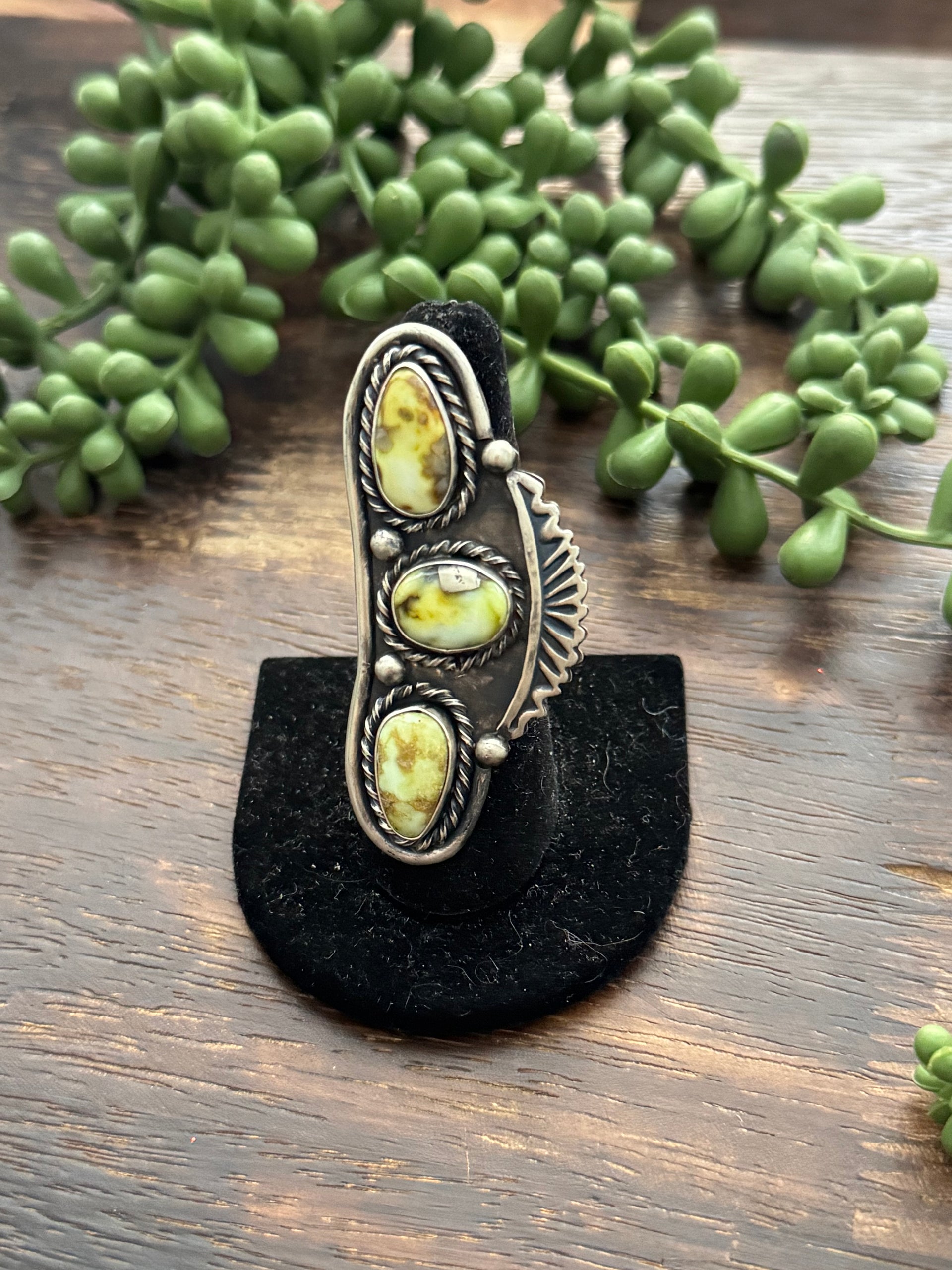 Jimmy Garcia Palomino Variscite & Sterling Silver Adjustable Ring
