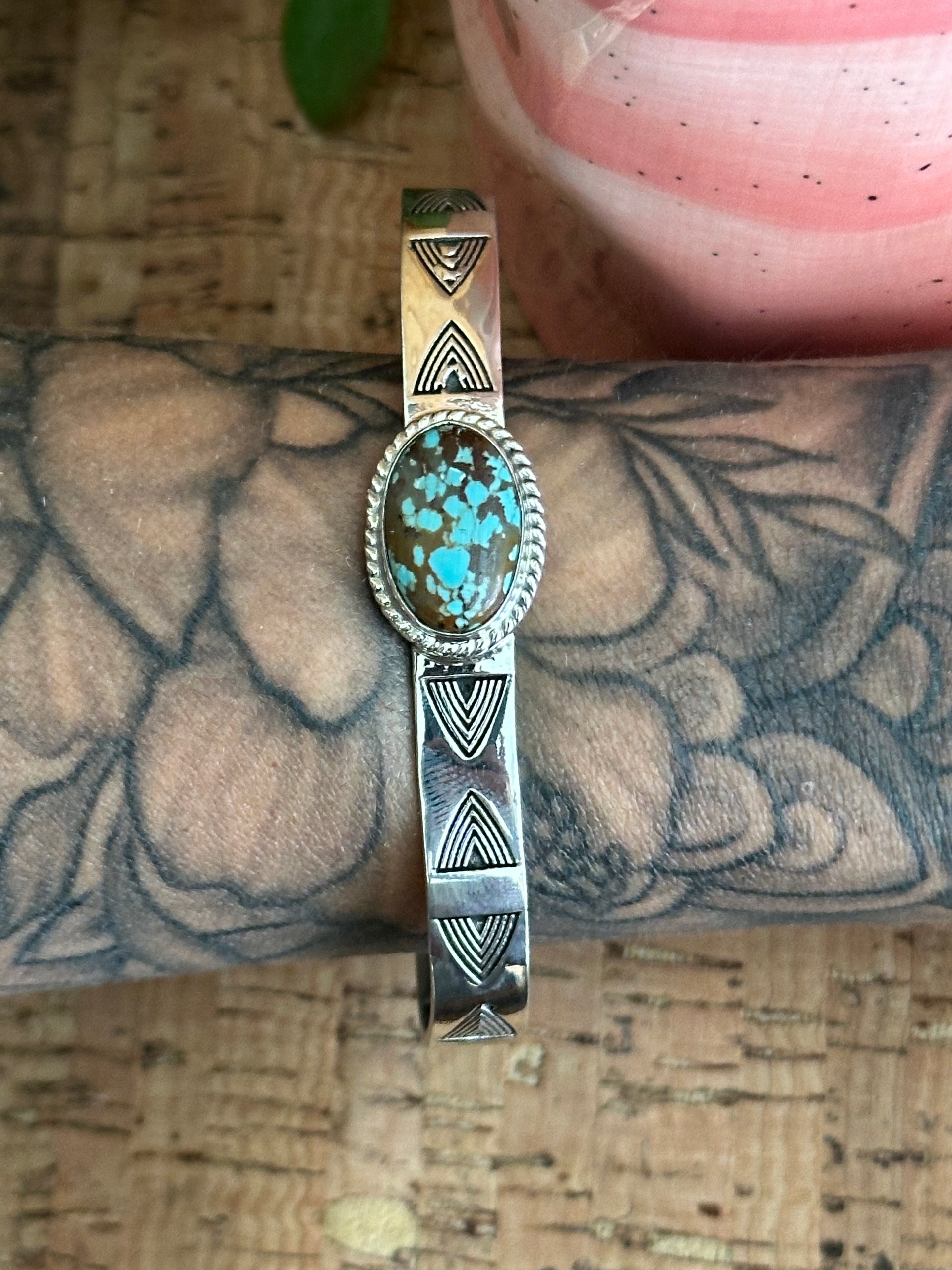 Southwest Made #8 Turquoise & Sterling Silver Cuff Bracelet