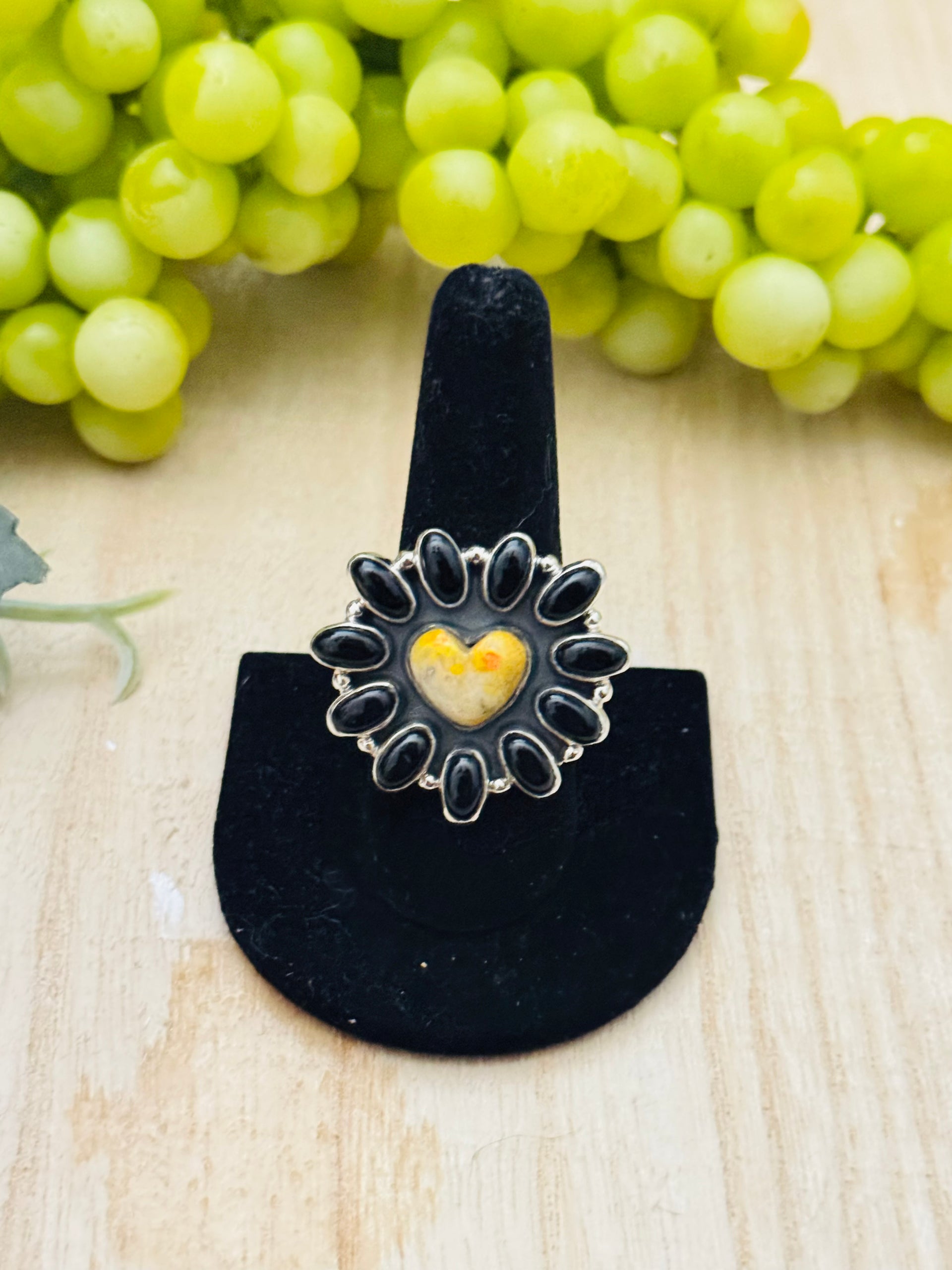 Southwest Handmade Multi Stone & Sterling Silver Adjustable Cluster Ring